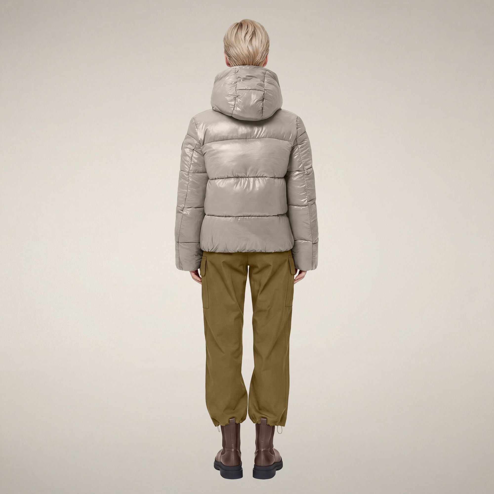 save-the-duck-biddy-doudoune-femme-beige-rainy-brillant image 2