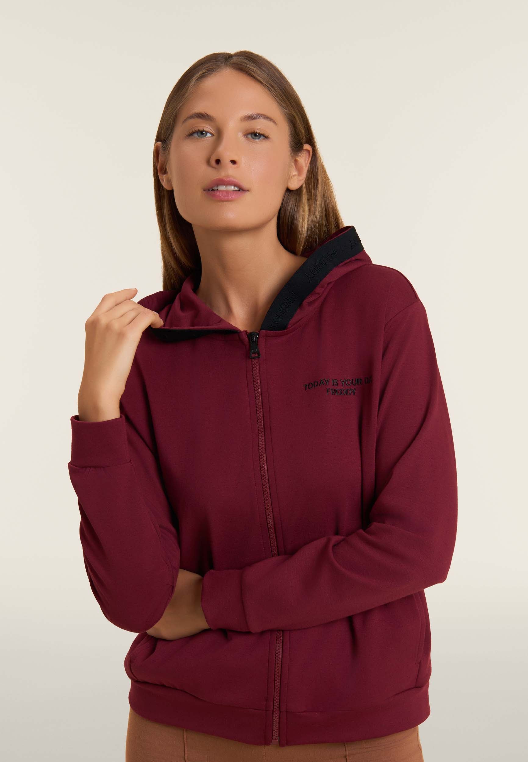 freddy-felpa-donna-sweat-zipp-capuche-femme-logot image 4