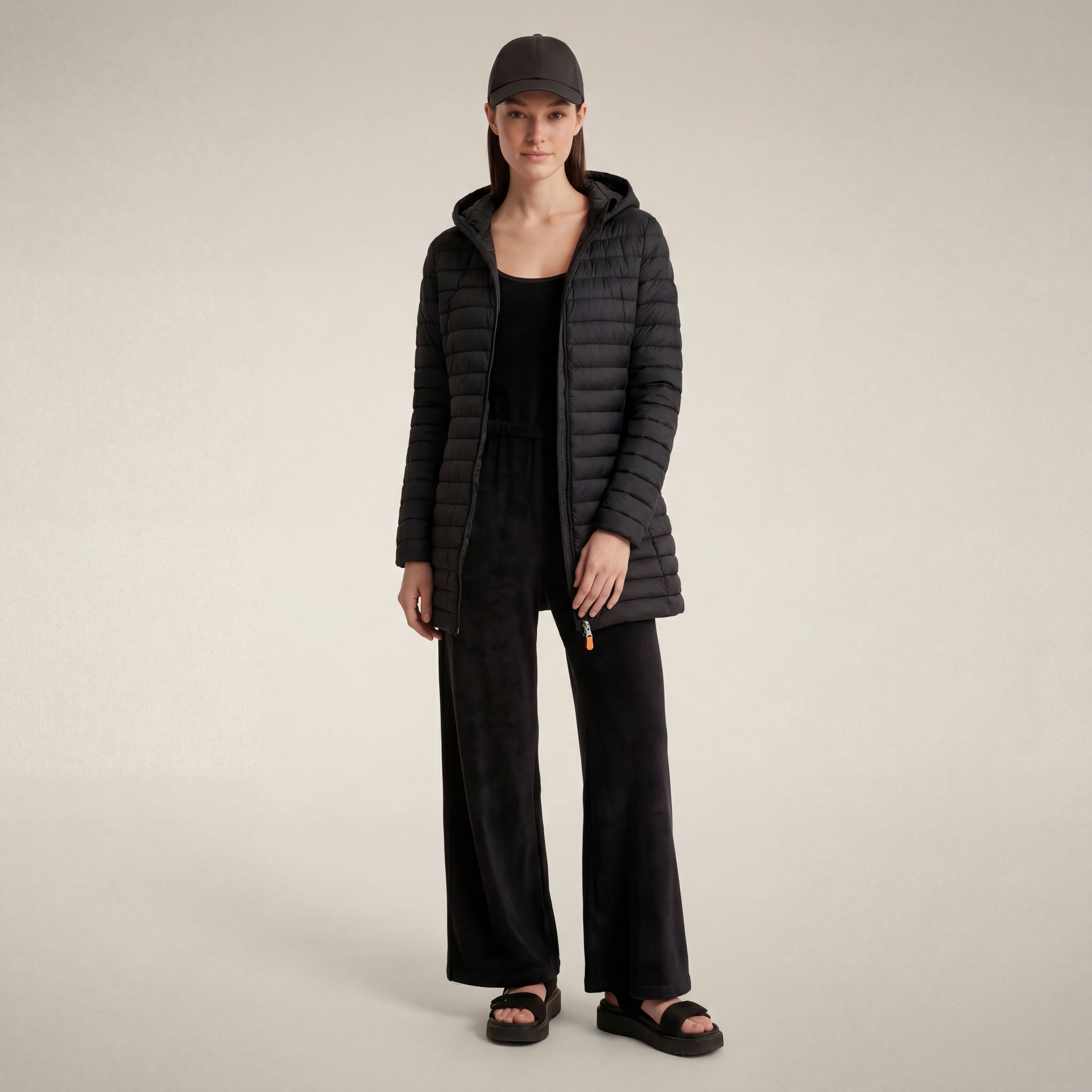 save-the-duck-bryanna-doudoune-longue-femme-noire-slim image 1