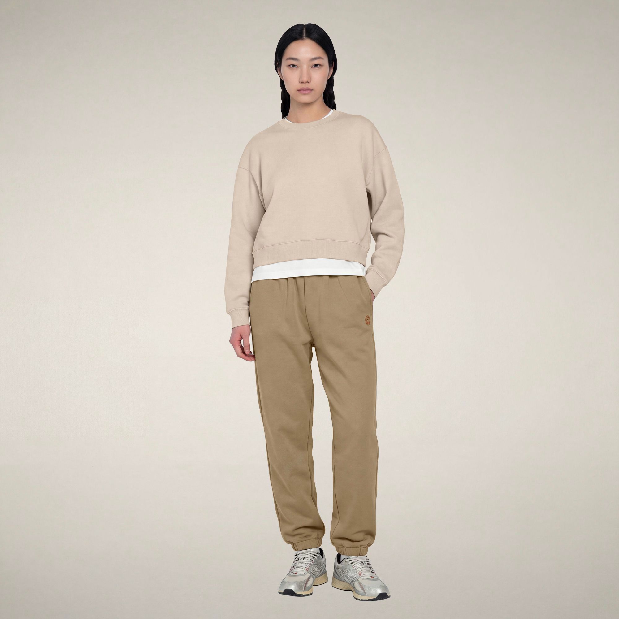 save-the-duck-hiroko-pantalon-femme-beige-biscotto image 1