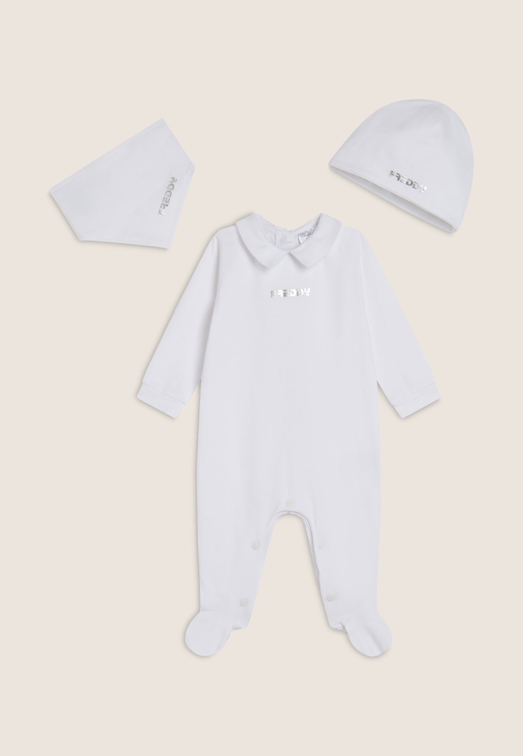 freddy-set-b-b-3-pi-ces-tutina-bonnet-bavoir-coton image 1