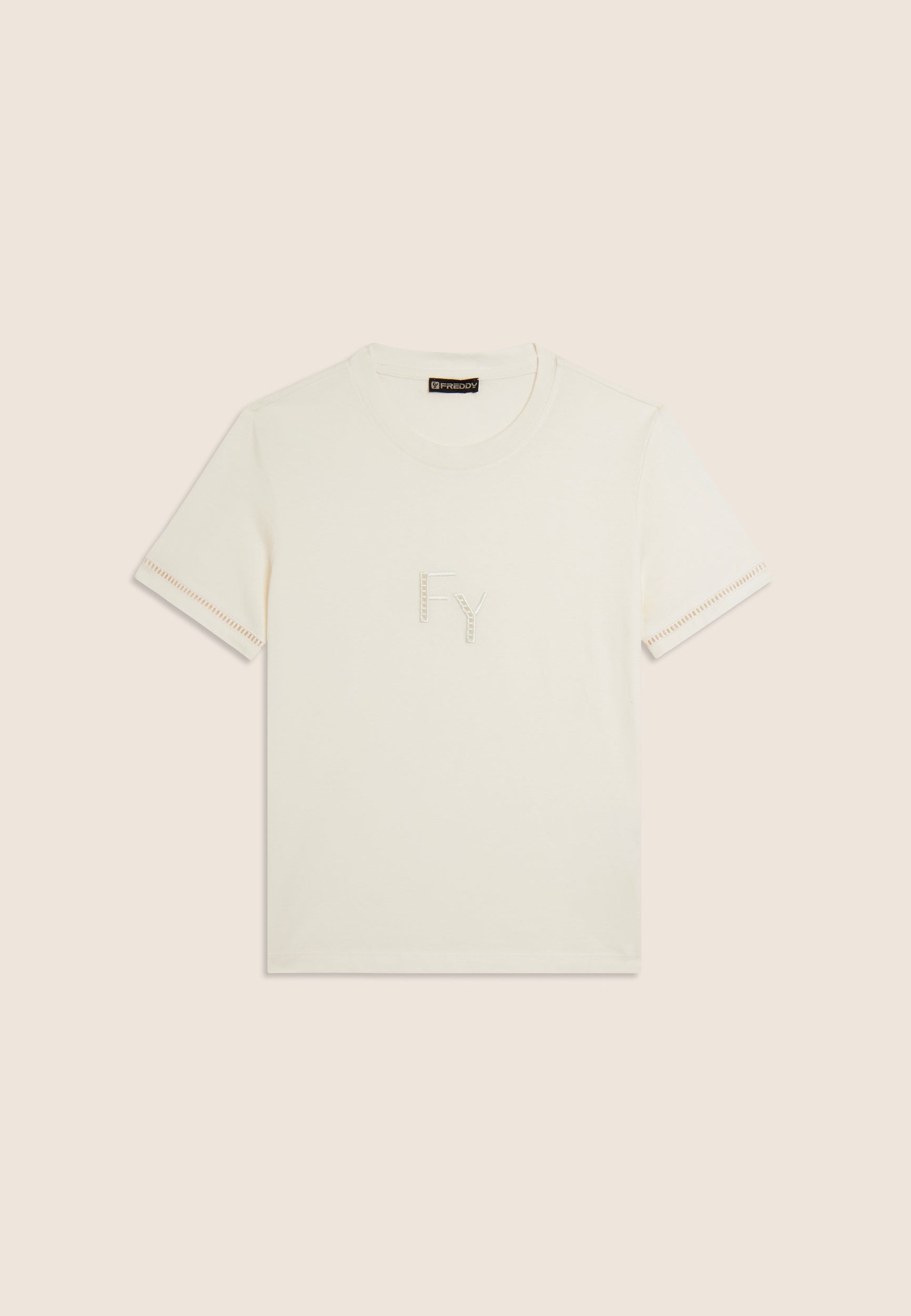 freddy-t-shirt-girocollo-femme-coton-broderie-logo-ajour image 5