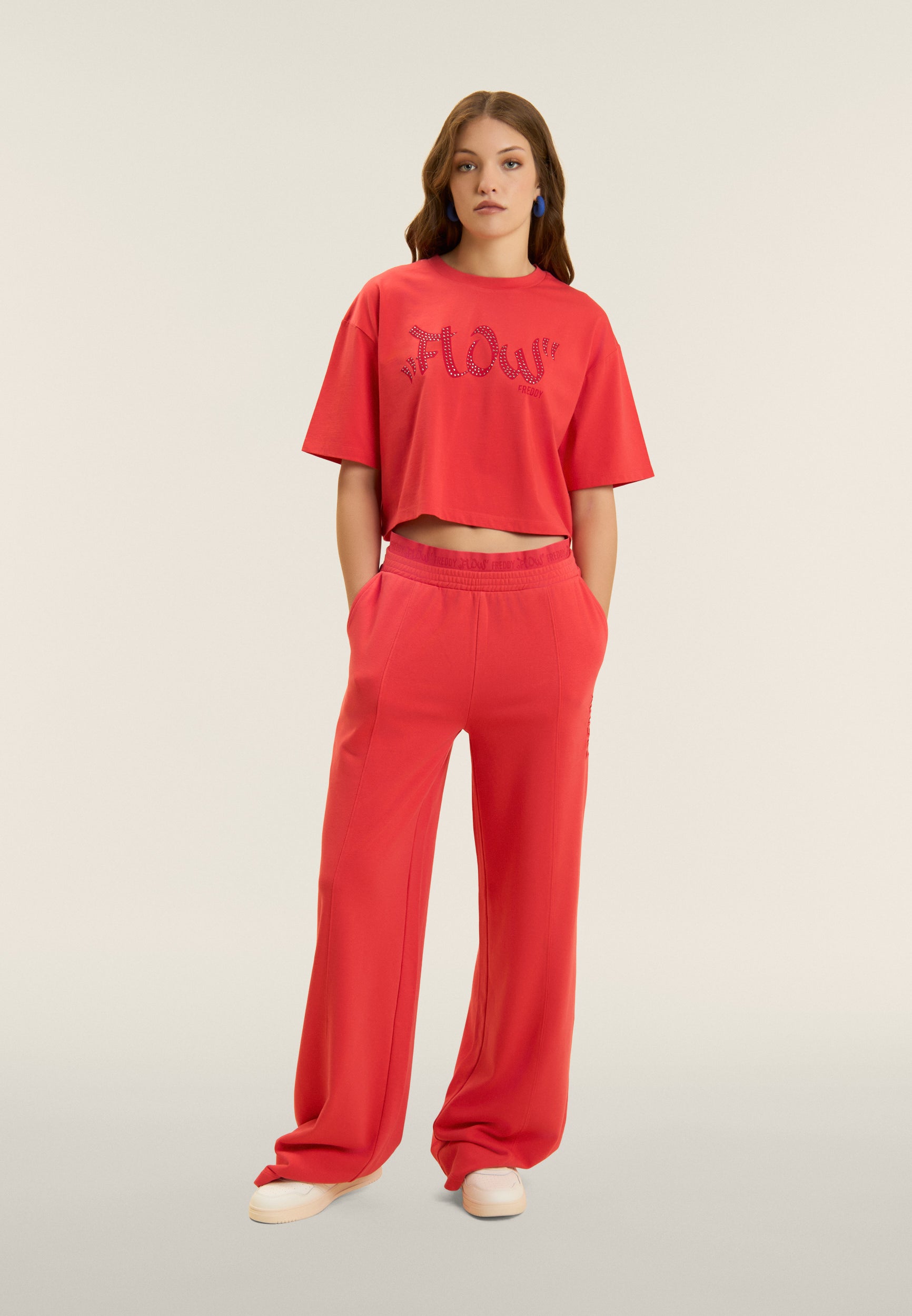 freddy-t-shirt-cropped-flow-imprim-et-clous-100-coton image 2