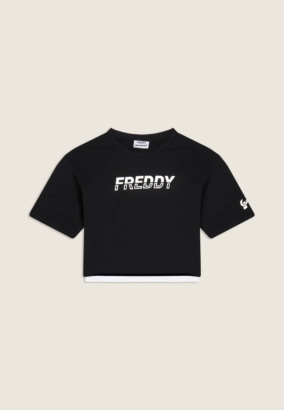 freddy-t-shirt-cropped-logo-perlato-t-shirt-femme image 1