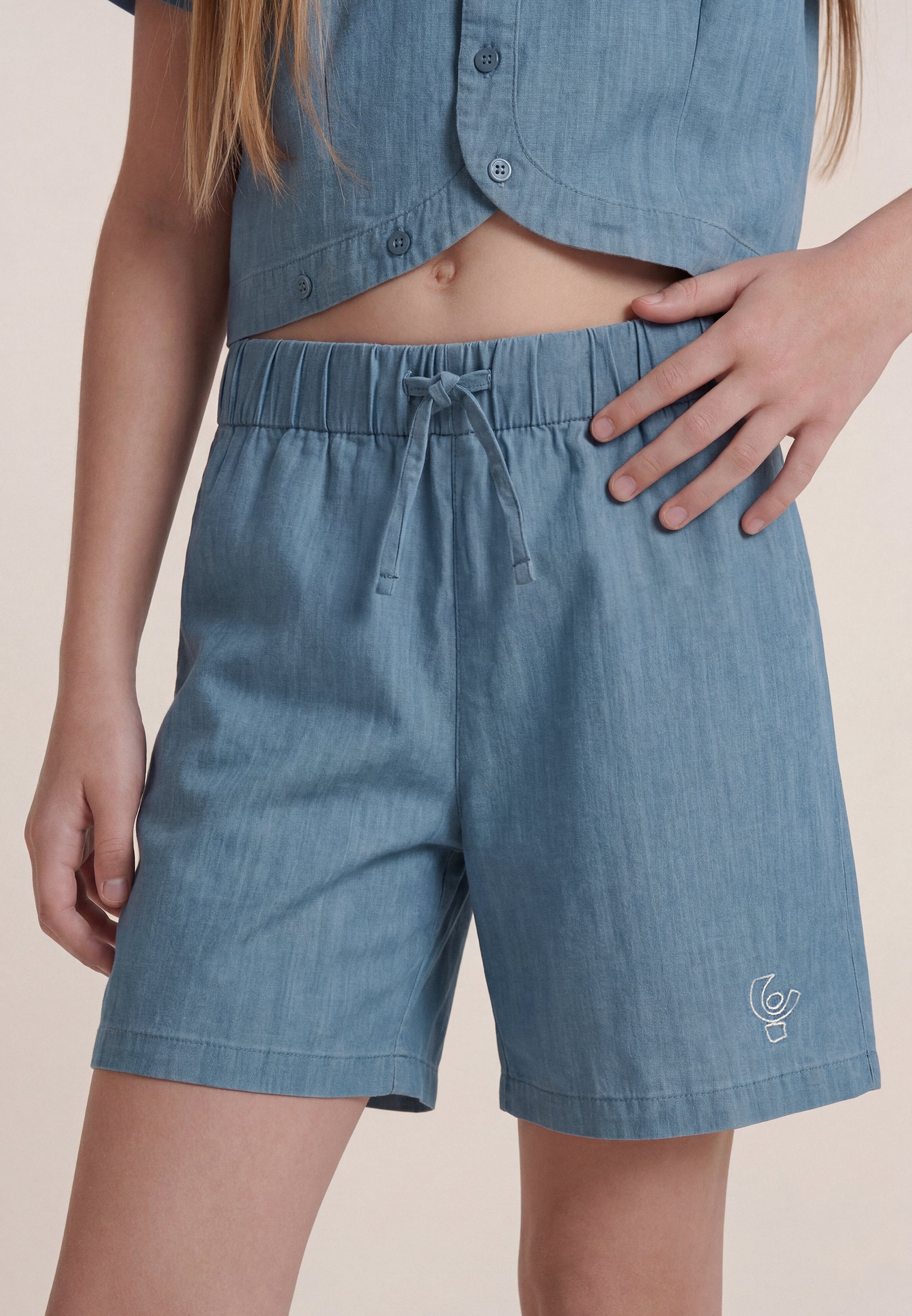 freddy-short-chambray-fille-regular-taille-lastique image 4
