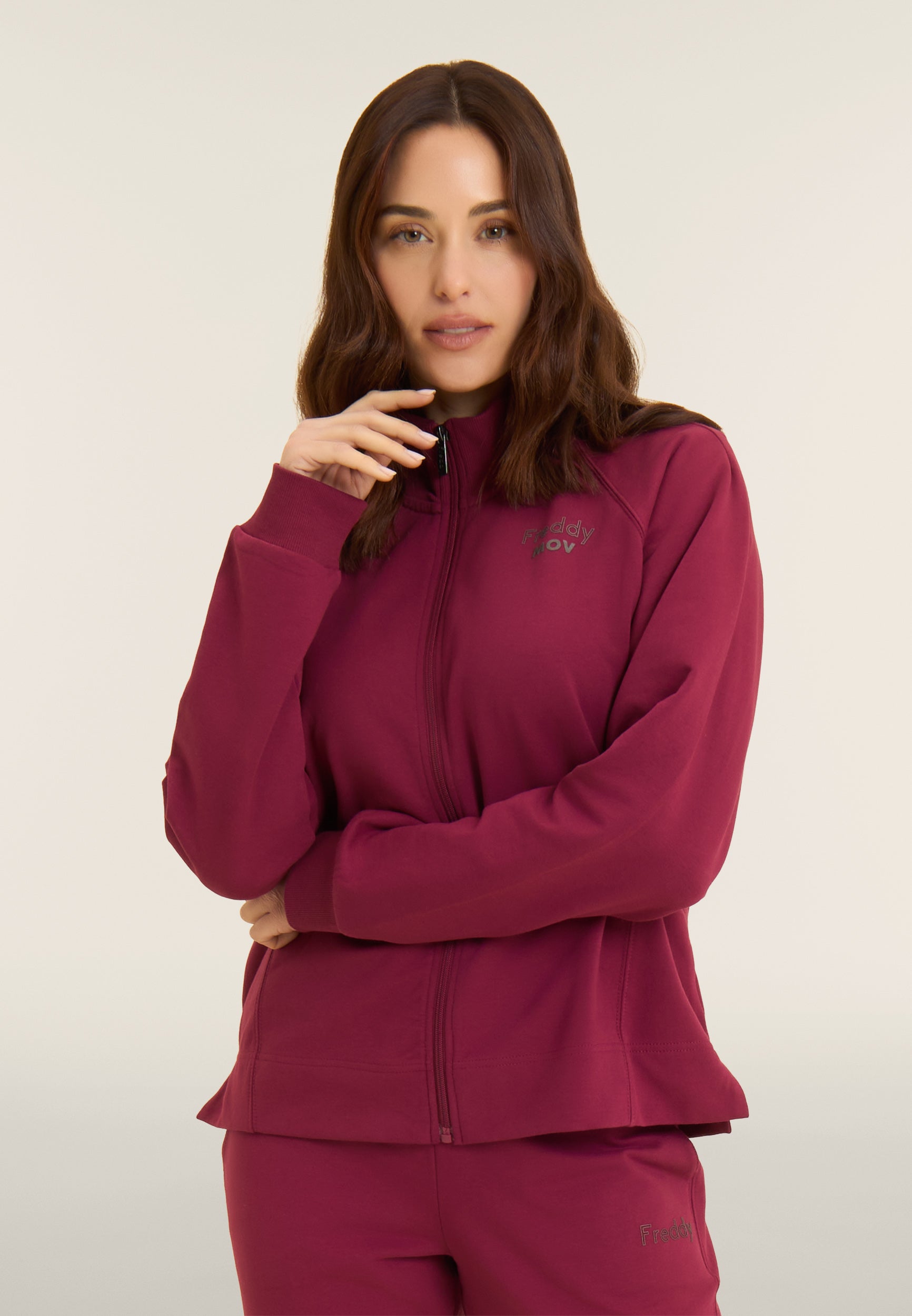 freddy-felpa-boxy-sweat-zipp-crop-femme-col-montant image 1