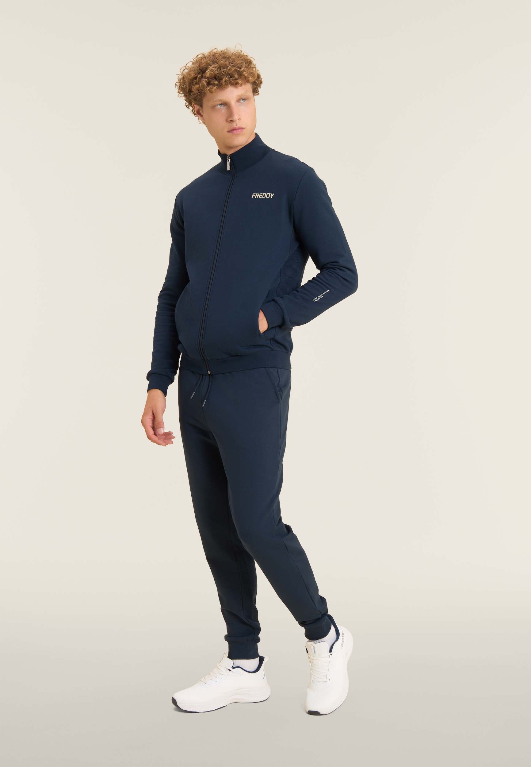 freddy-felpa-zip-uomo-sweat-zipp-coton-regular-col-haut image 2