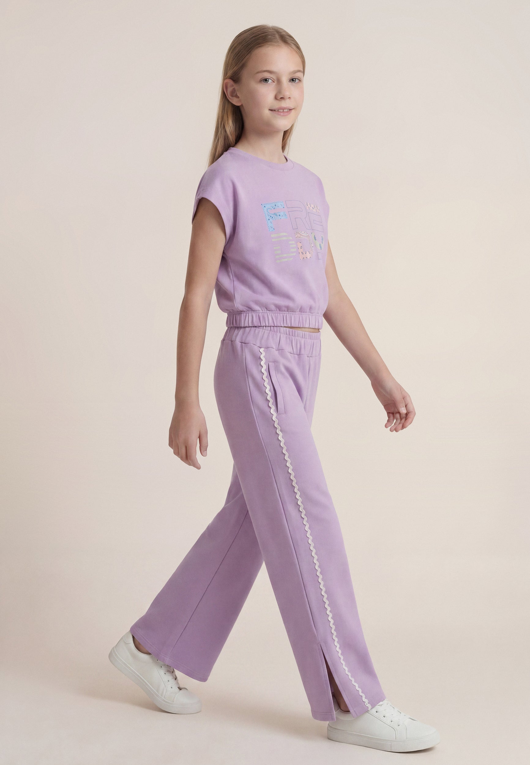 freddy-pantalon-wide-leg-fille-ruban-pantalon-french-terry-poches image 2