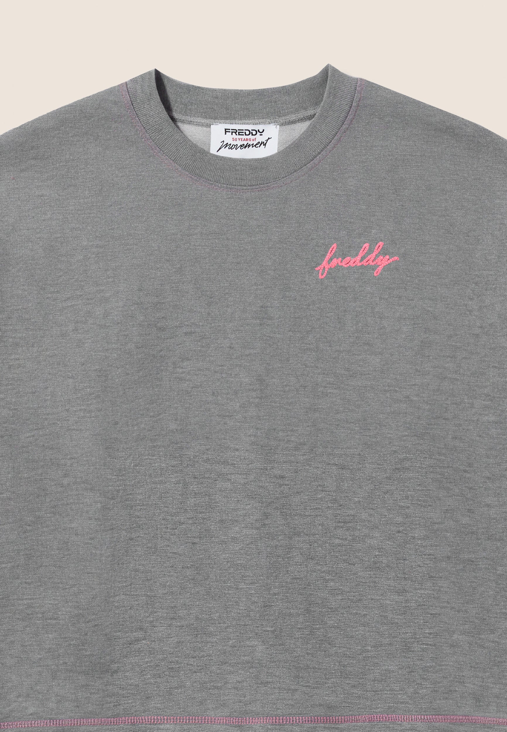 freddy-felpa-sweat-femme-col-rond-comfort-m-lange-d-tails-fluo image 3