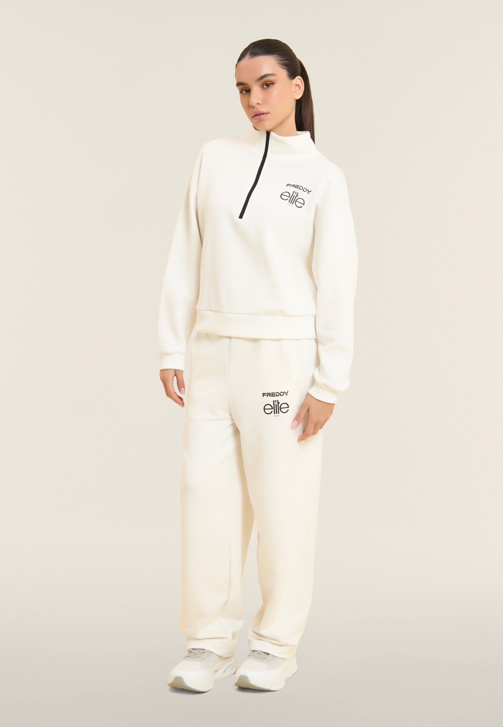 freddy-x-elite-sweat-femme-comfort-fit-demi-zip-coton image 2