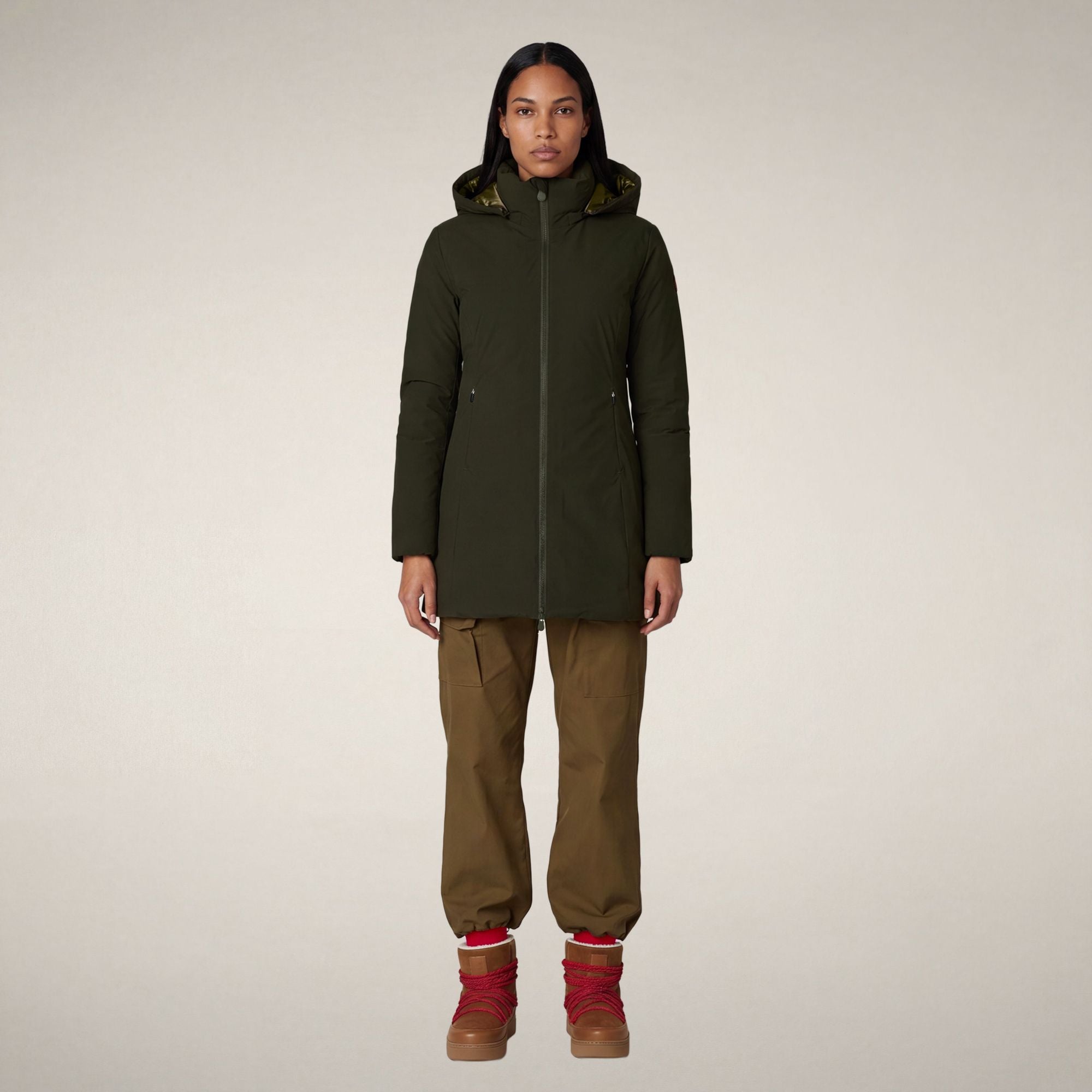save-the-duck-rachel-parka-femme-vert-fonc-recycled-plumtech image 1