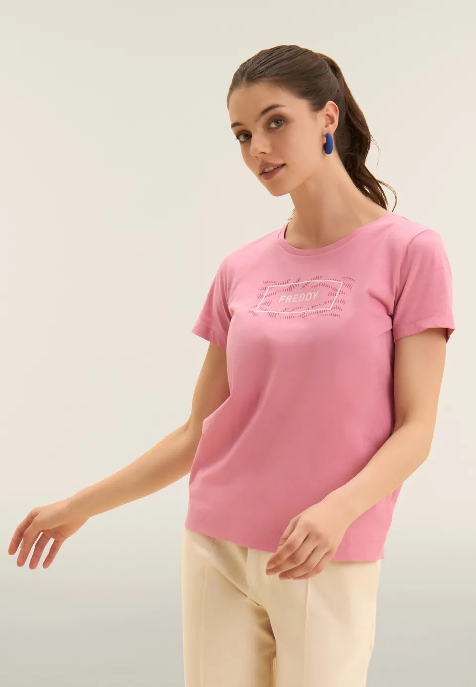 freddy-t-shirt-coton-logo-ondul-manches-courtes image 1