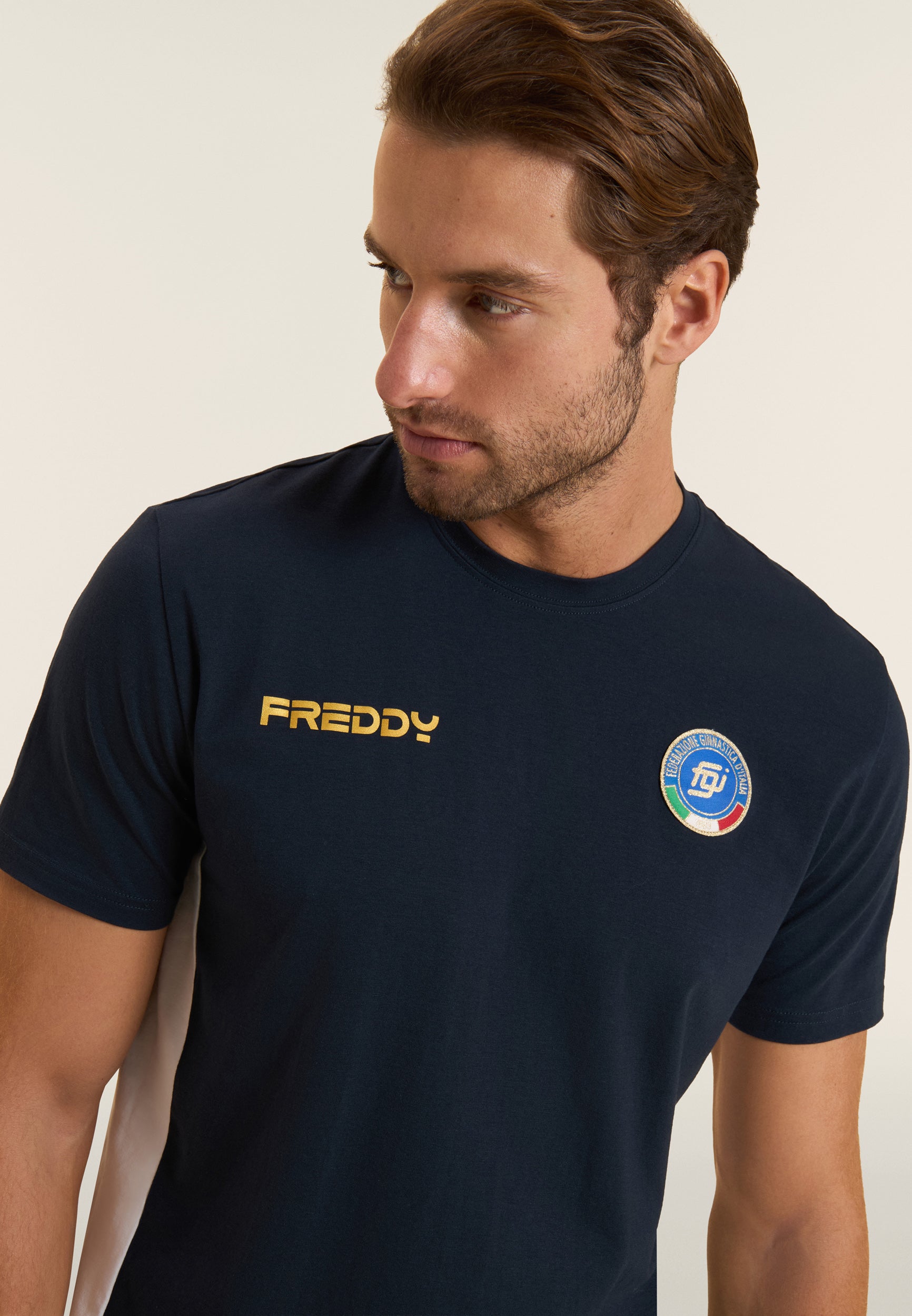 freddy-t-shirt-homme-italia-fgi-bleu-jersey-stretch image 4