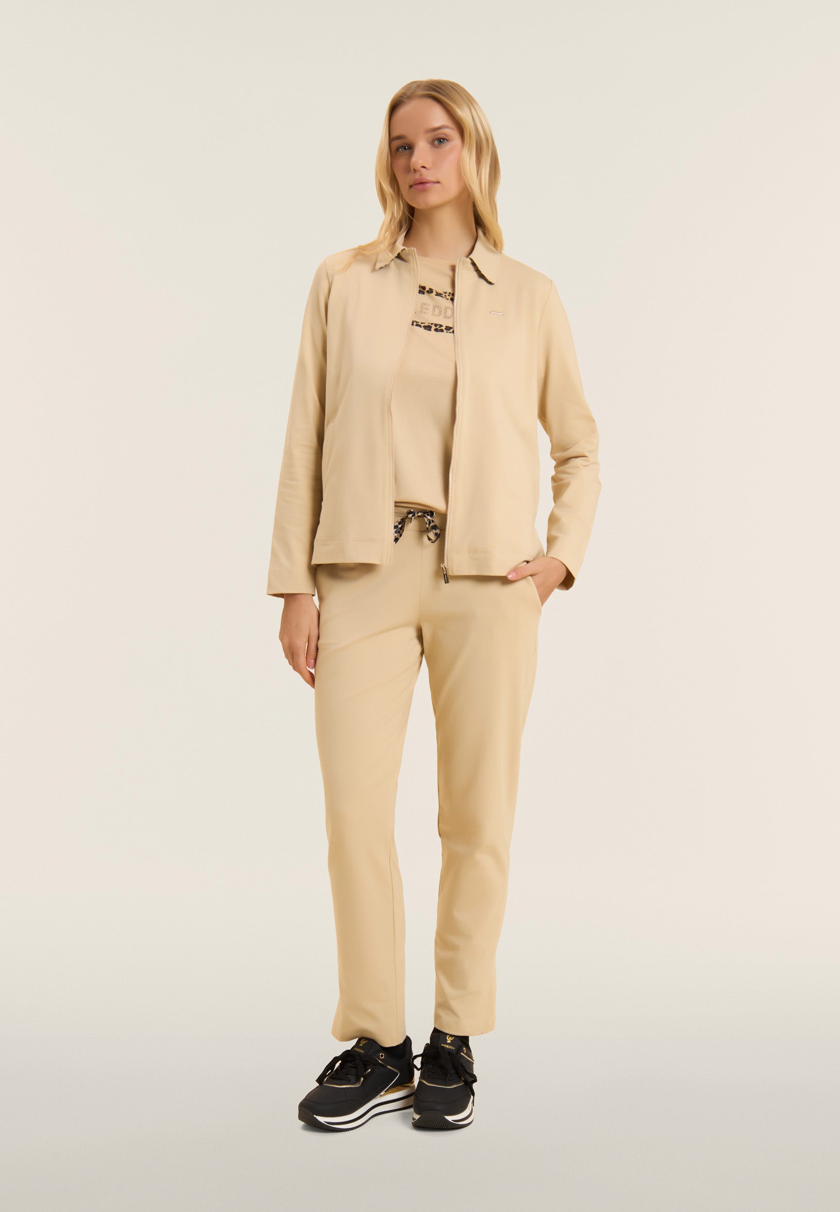 freddy-pantalon-sport-femme-regular-jersey-coton-fentes-lat-rales image 2