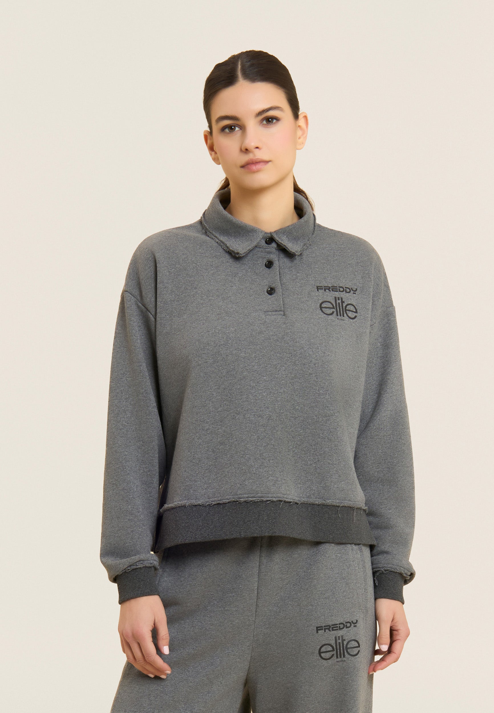 freddy-x-elite-sweat-cropped-femme-m-lange-col-polo image 1