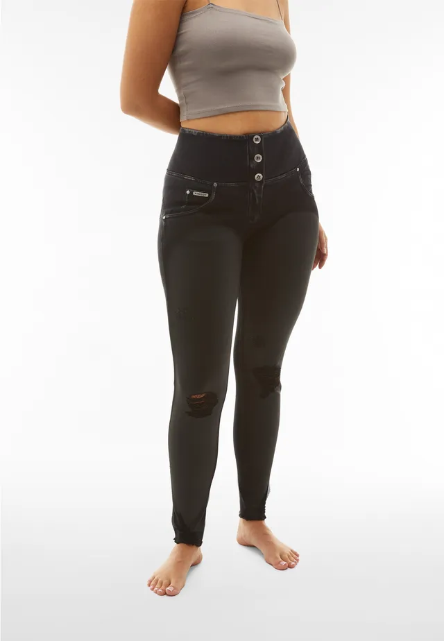 freddy-jean-wr-up-taille-haute-eco-denim-noir-destroys image 1