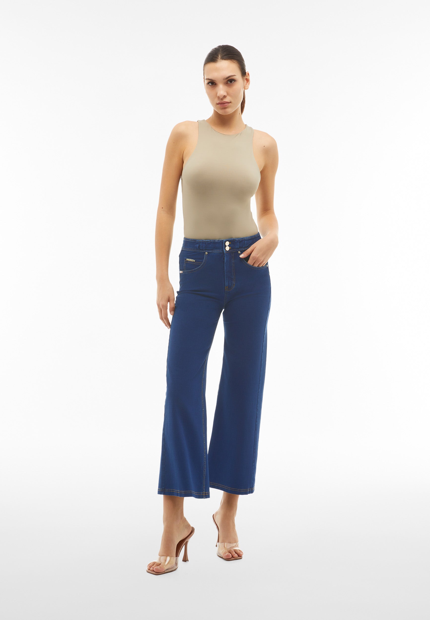 freddy-n-o-w-pantalon-wide-leg-cropped-taille-haute-jersey-denim image 2