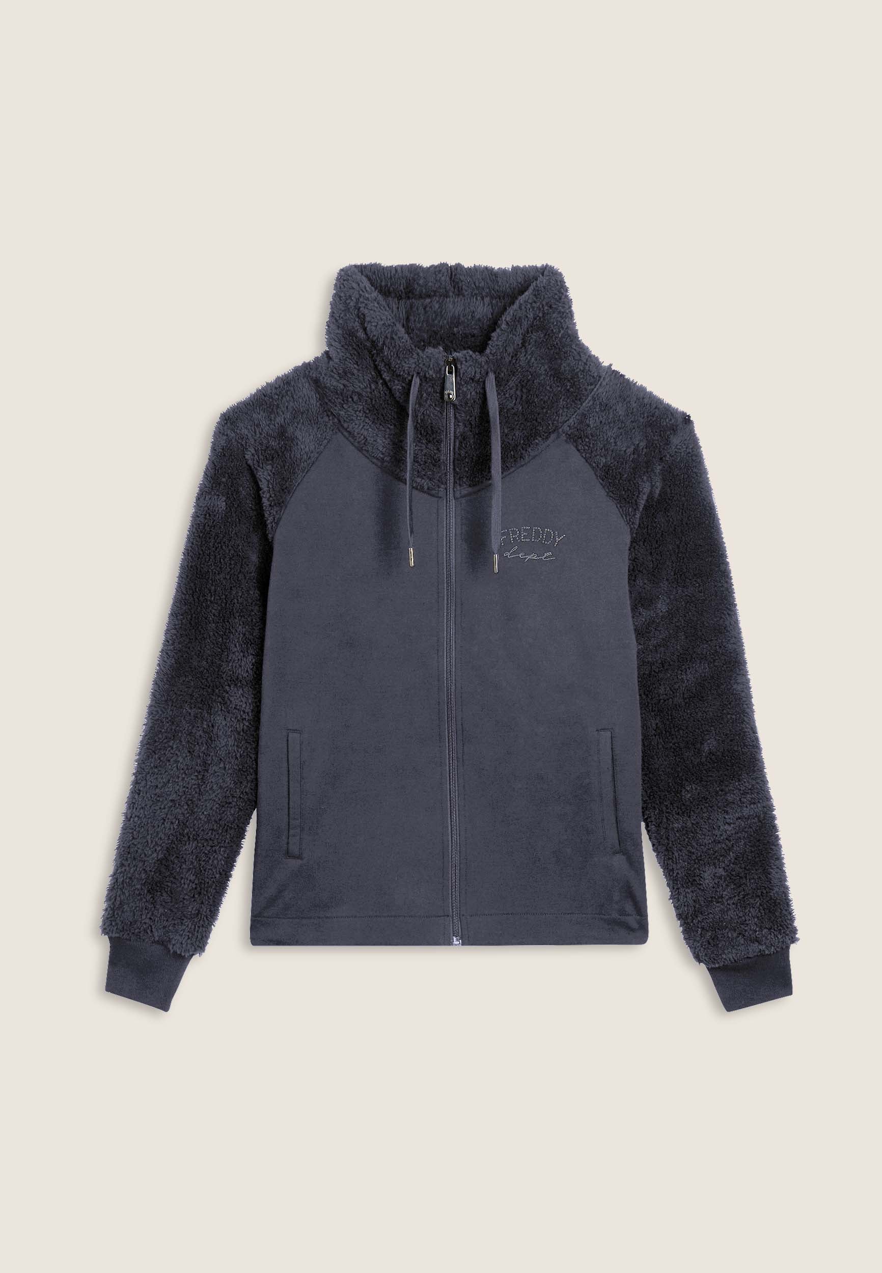 freddy-sweat-femme-zip-col-haut-manches-et-col-sherpa image 7