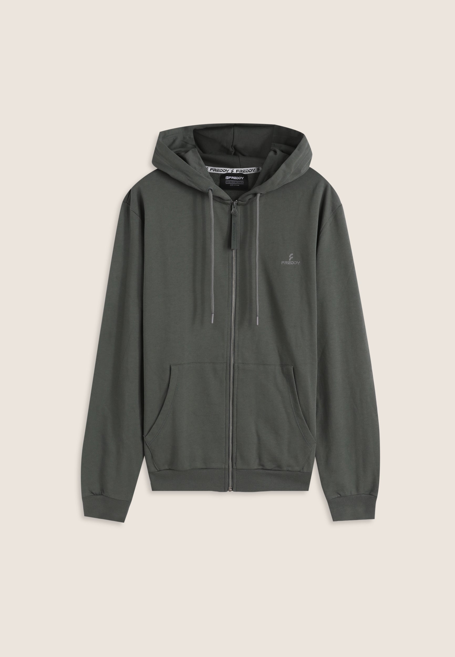 freddy-felpa-uomo-in-cotone-con-zip-e-cappuccio image 1