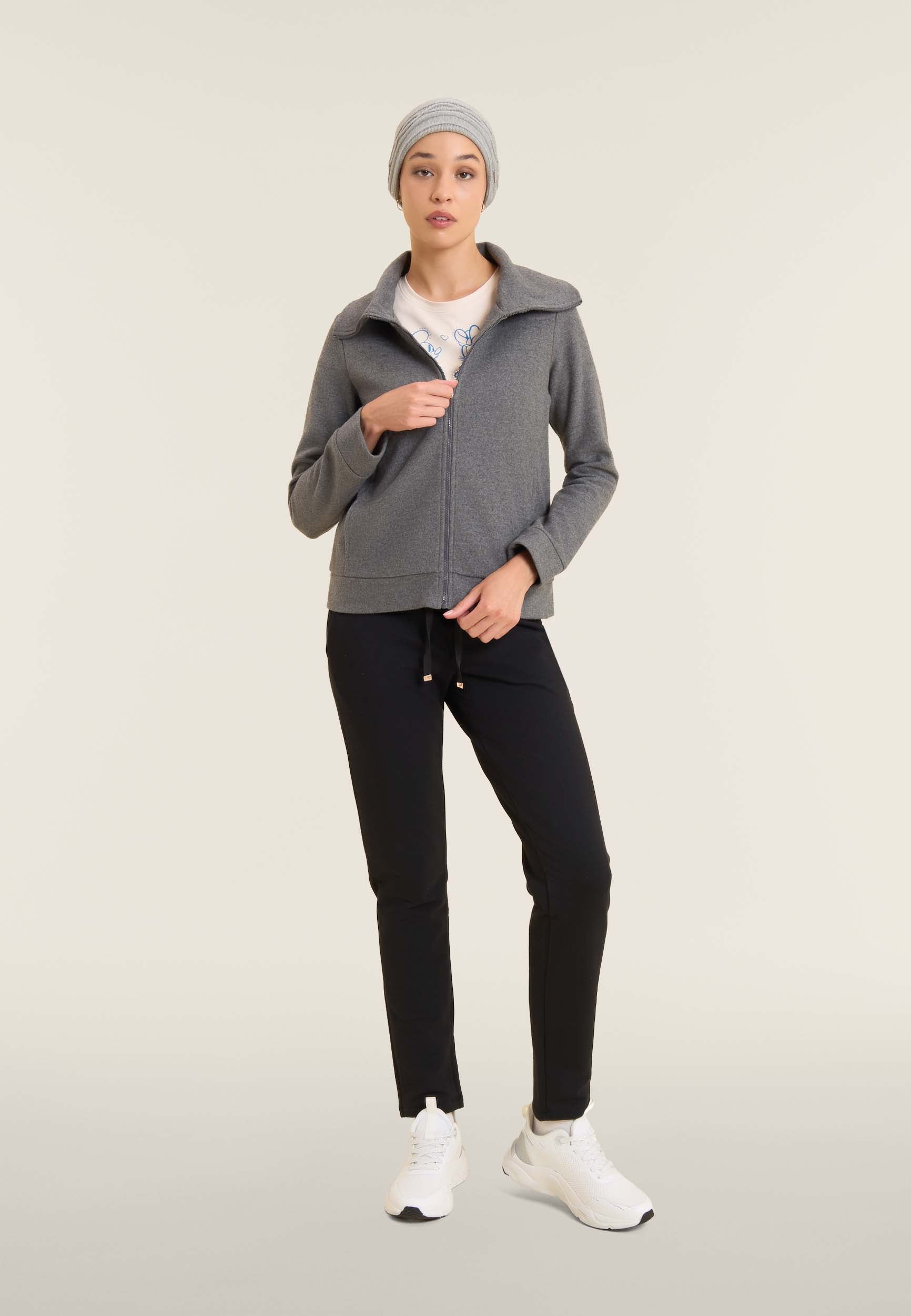 freddy-sweat-femme-full-zip-effet-tricot-col-haut image 2