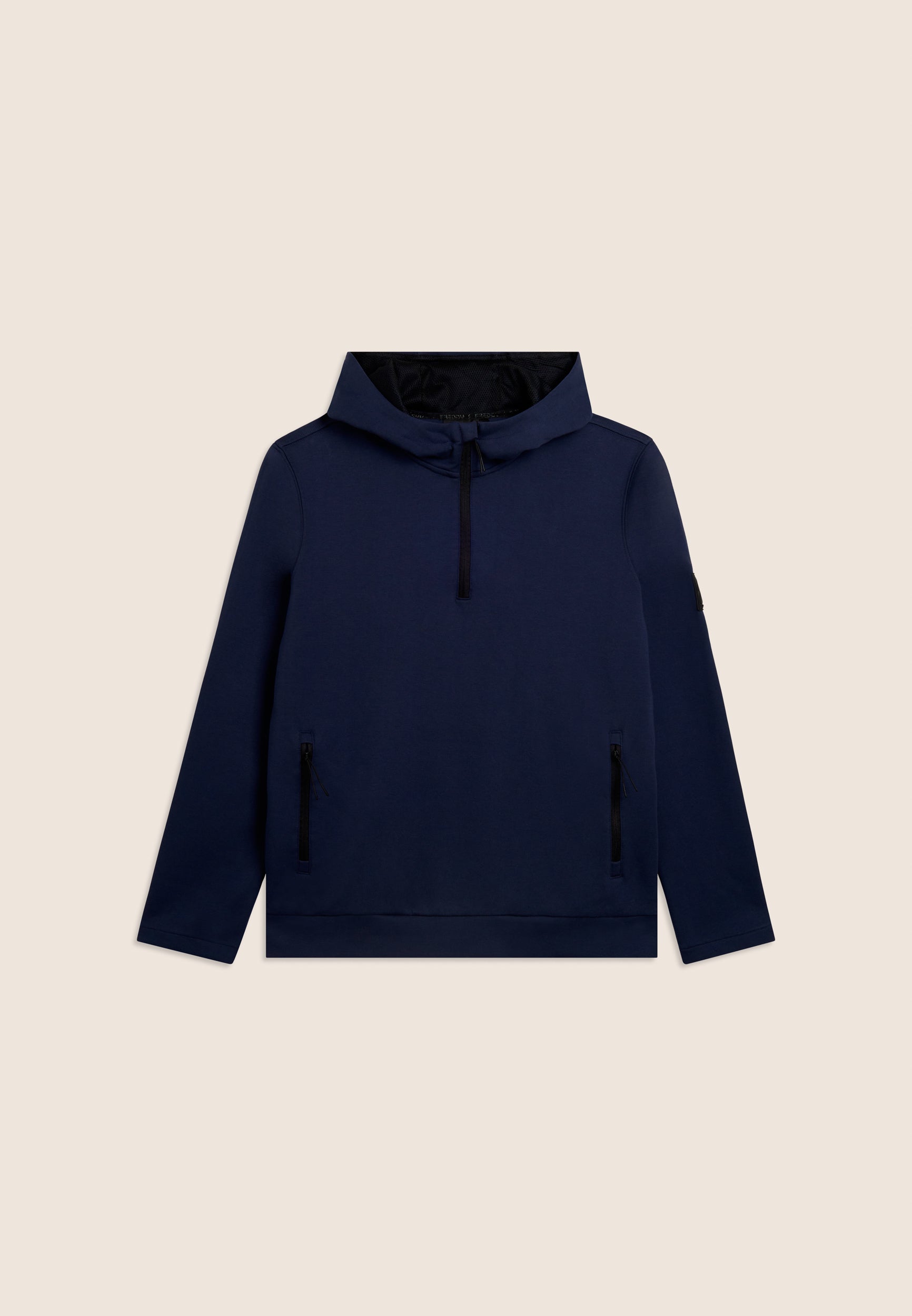 freddy-sweat-homme-demi-zip-capuche-regular-coton-stretch image 4