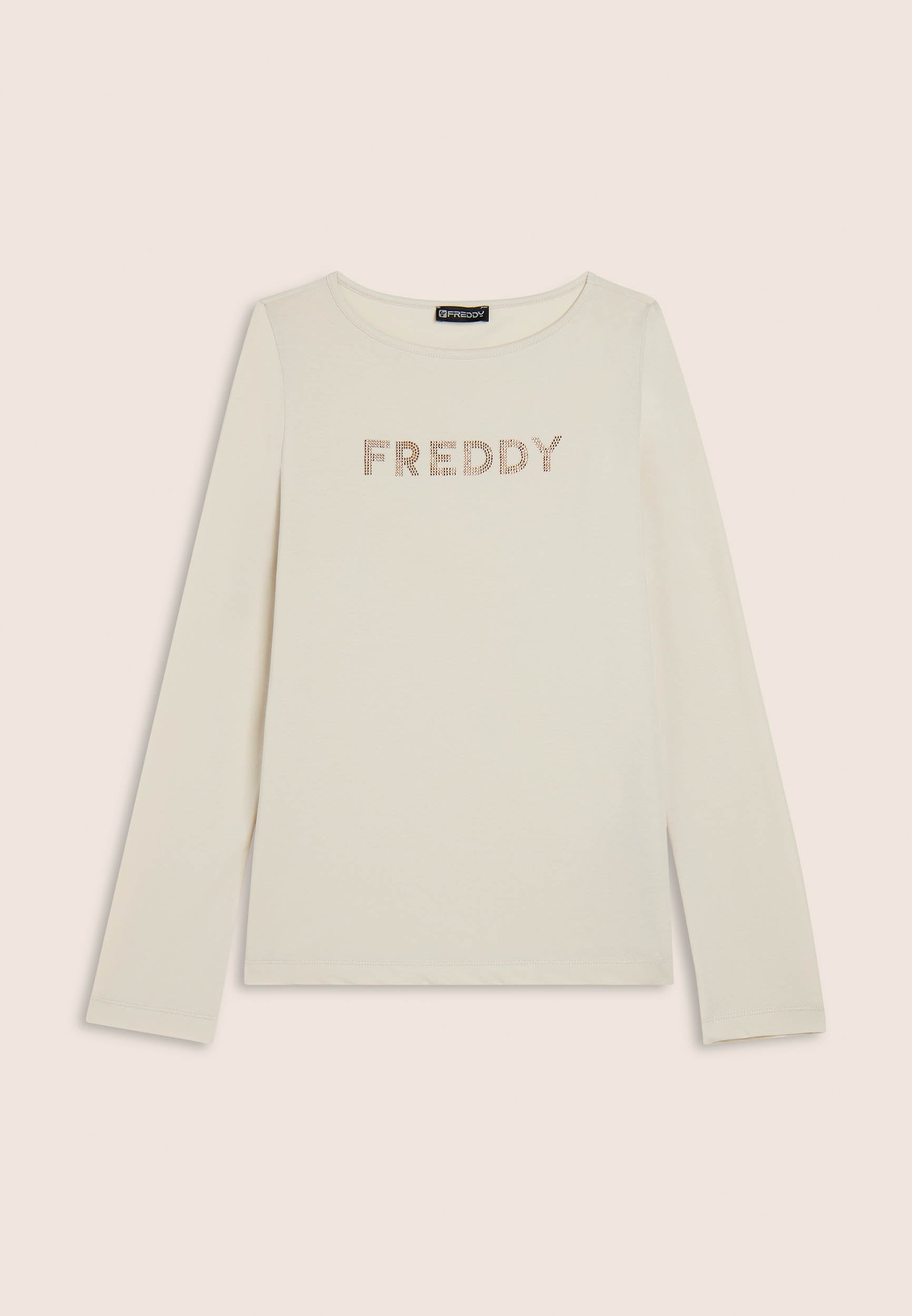 freddy-t-shirt-manches-longues-femme-jersey-logo-strass-dor-s image 7