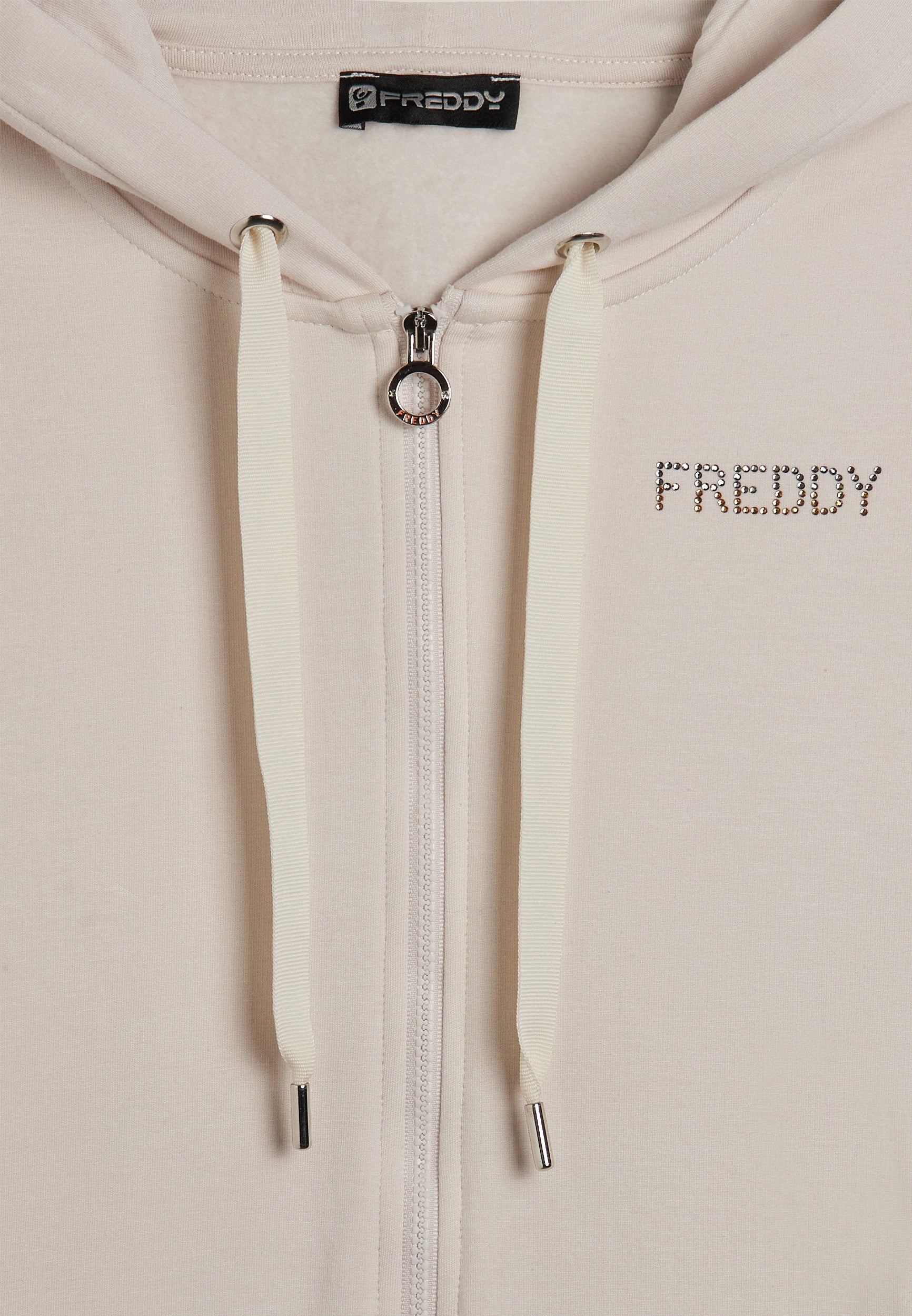 sweat-zipp-femme-freddy-capuche-modal-strass-bicolore image 7