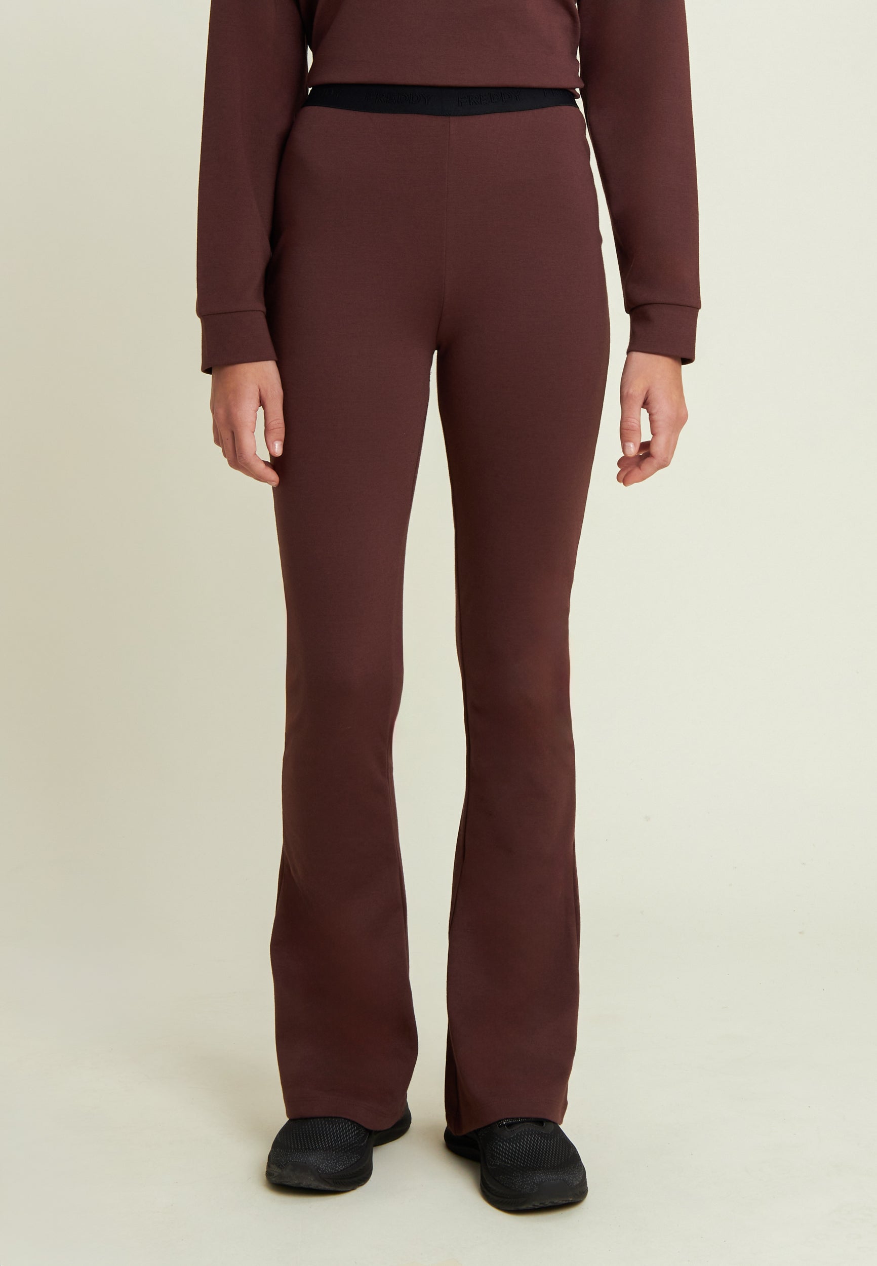 freddy-pantalon-femme-superflare-taille-haute-molleton-stretch image 1