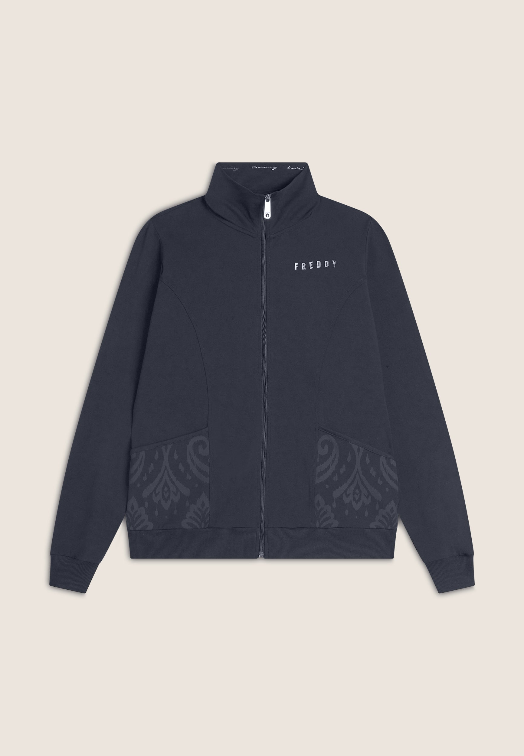 freddy-felpa-zip-sweat-zipp-l-ger-col-haut-fleurs image 8