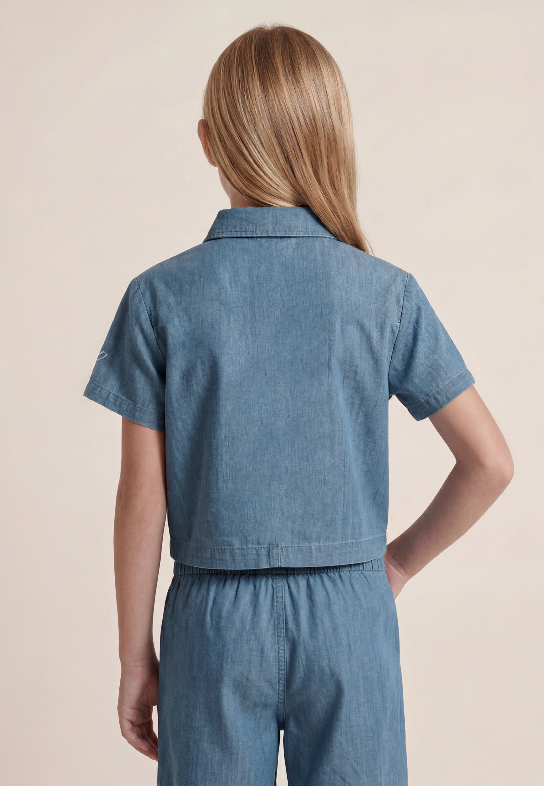 freddy-chemise-cropped-fille-chambray-denim image 3