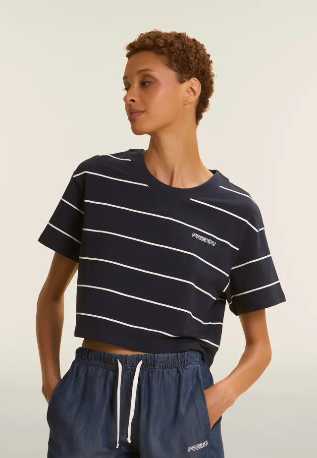 freddy-t-shirt-femme-cropped-ray-manches-chauve-souris-coton image 1