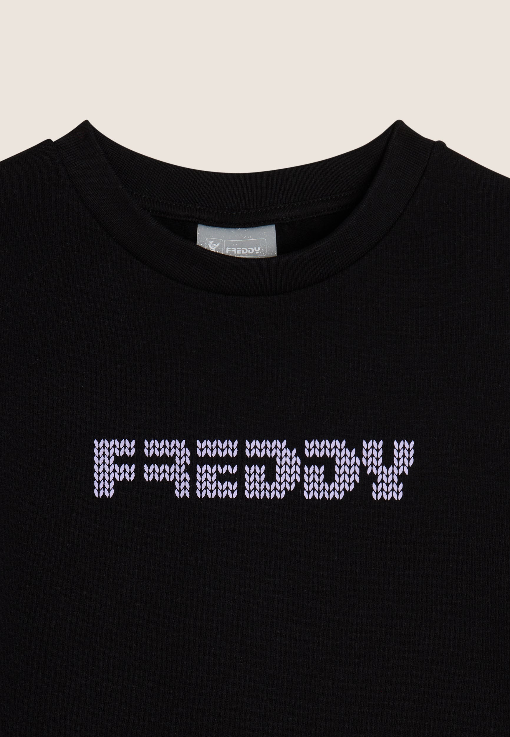 freddy-sweat-maxi-fille-col-rond-logo-tricot image 3