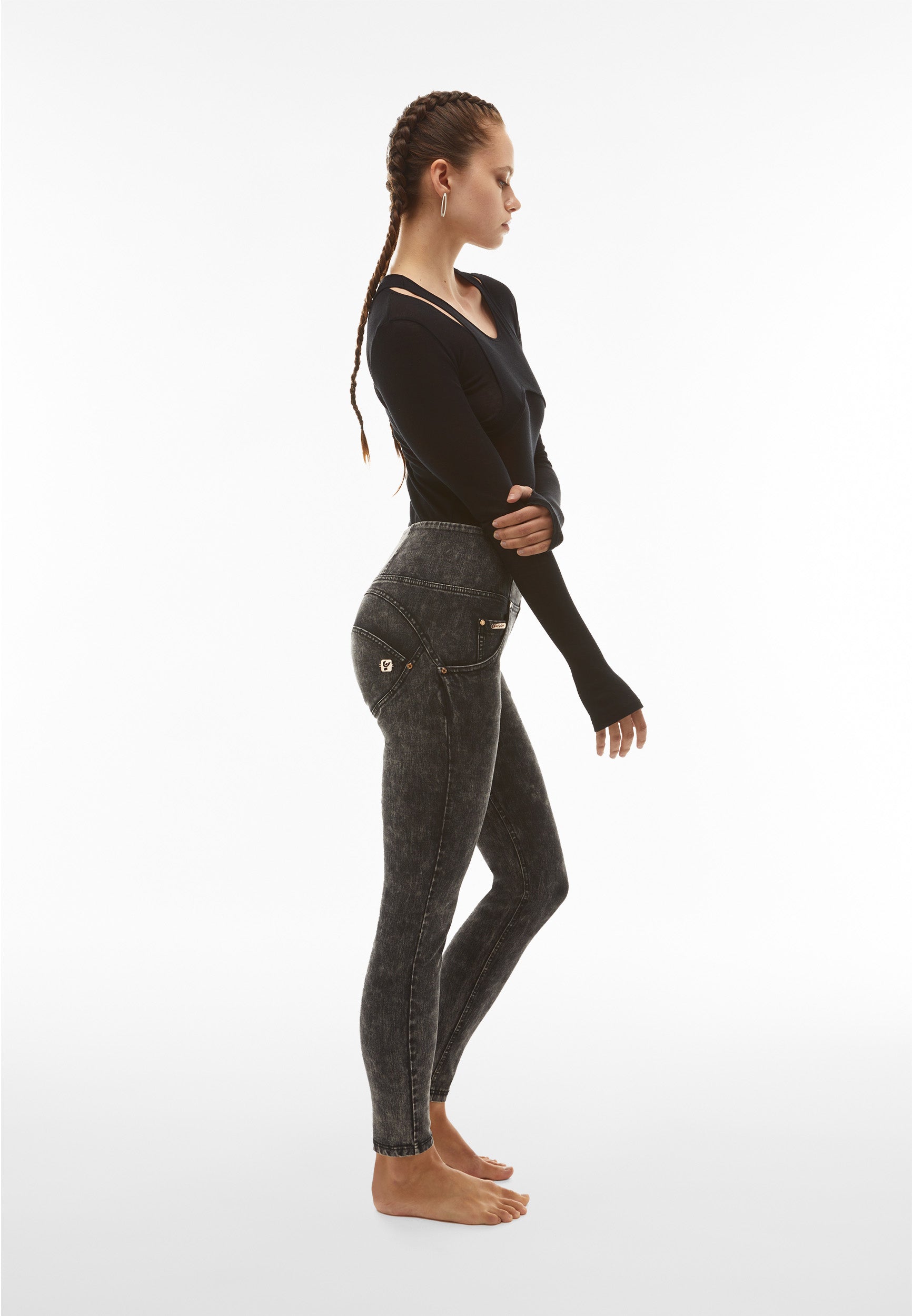 jean-freddy-wr-up-taille-haute-bull-denim-marble-wash image 3