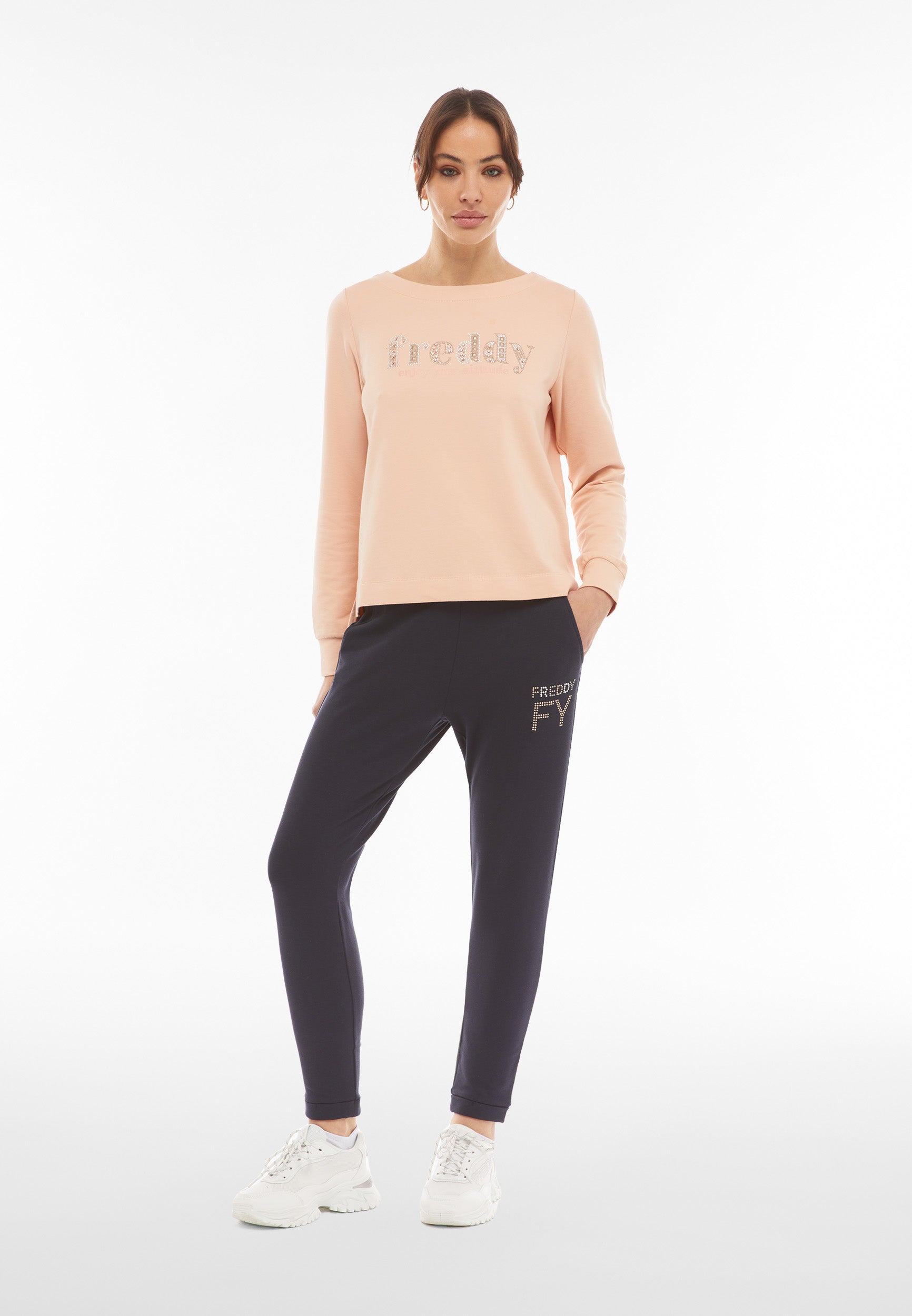 freddy-pantalon-french-terry-modal-7-8-revers-logo-glam image 2