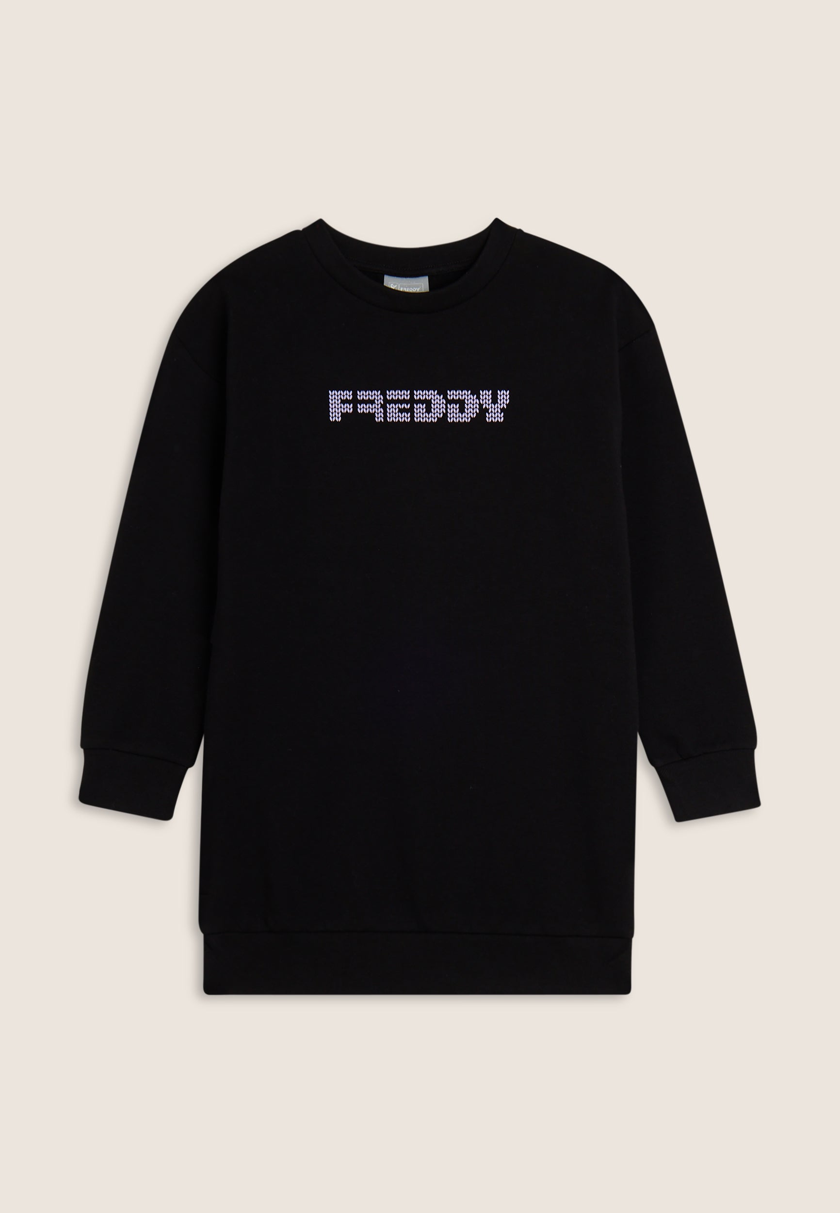 freddy-sweat-maxi-fille-col-rond-logo-tricot image 1