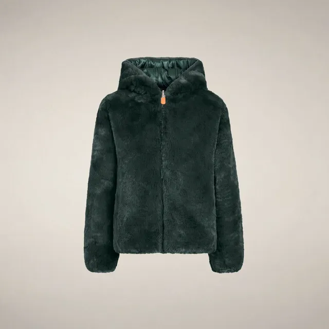 save-the-duck-chloe-veste-fille-r-versible-fourrure-vert-nori image 1