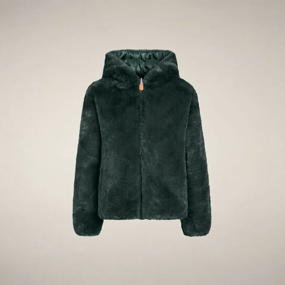 save-the-duck-chloe-veste-fille-r-versible-fourrure-vert-nori image 1