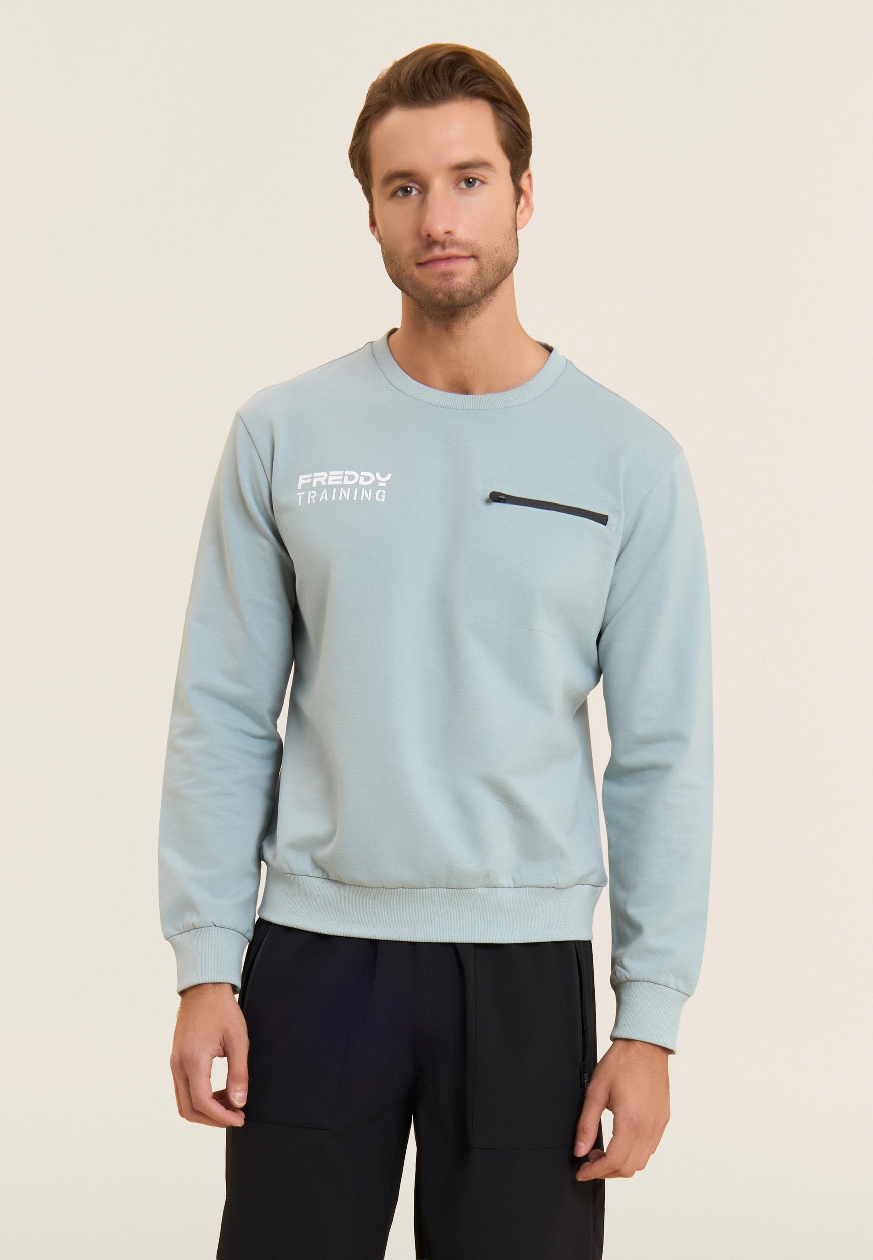 freddy-sweat-homme-col-rond-baby-french-terry-poche-zip image 8