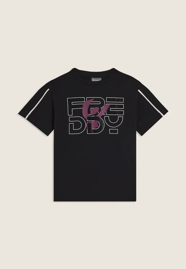freddy-t-shirt-junior-logo-strass-coutures-contraste image 1