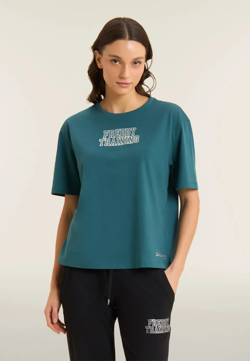 freddy-training-t-shirt-comfort-femme-coton-glitter image 1