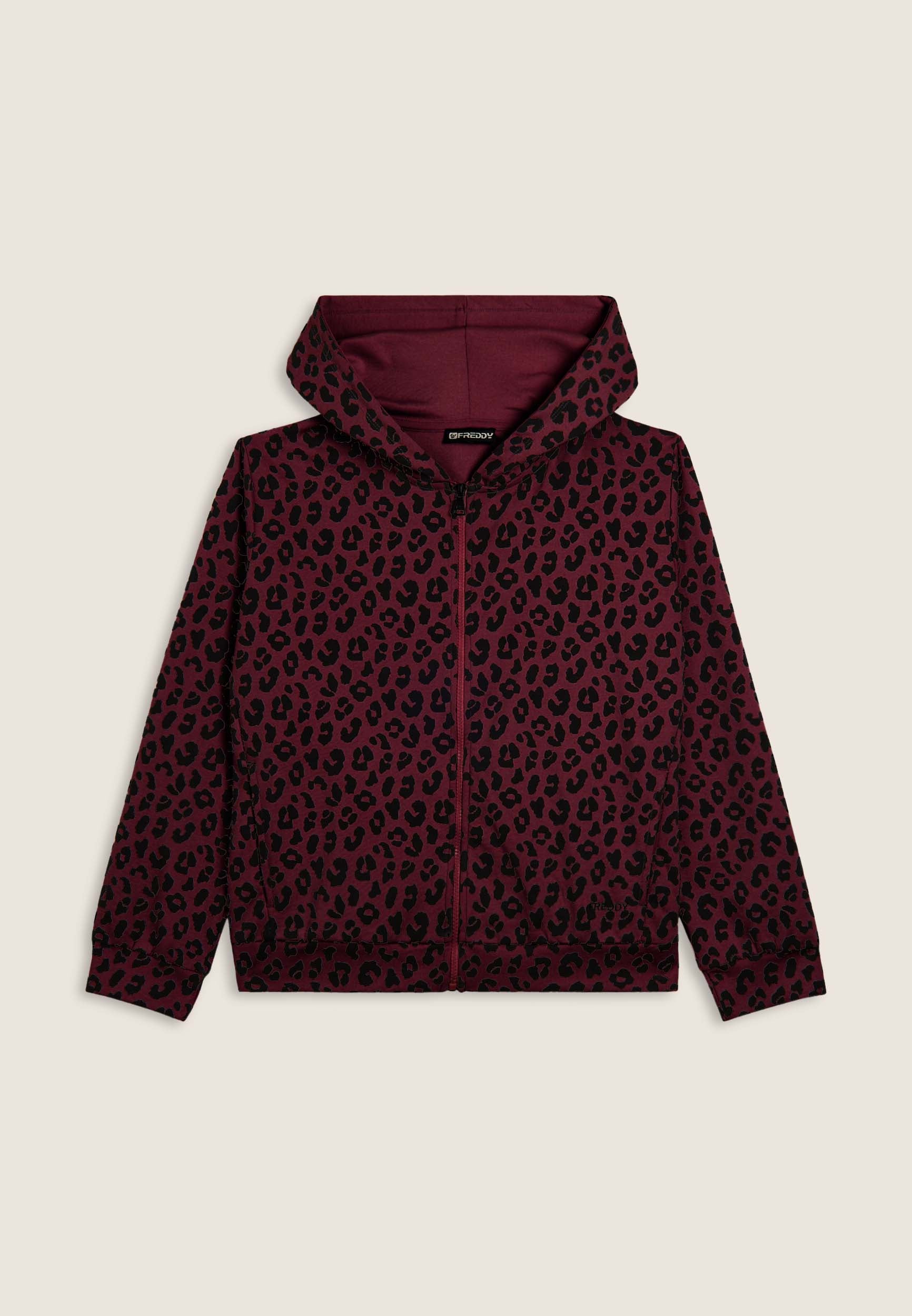 freddy-sweat-femme-zipp-capuche-imprim-l-opard image 5