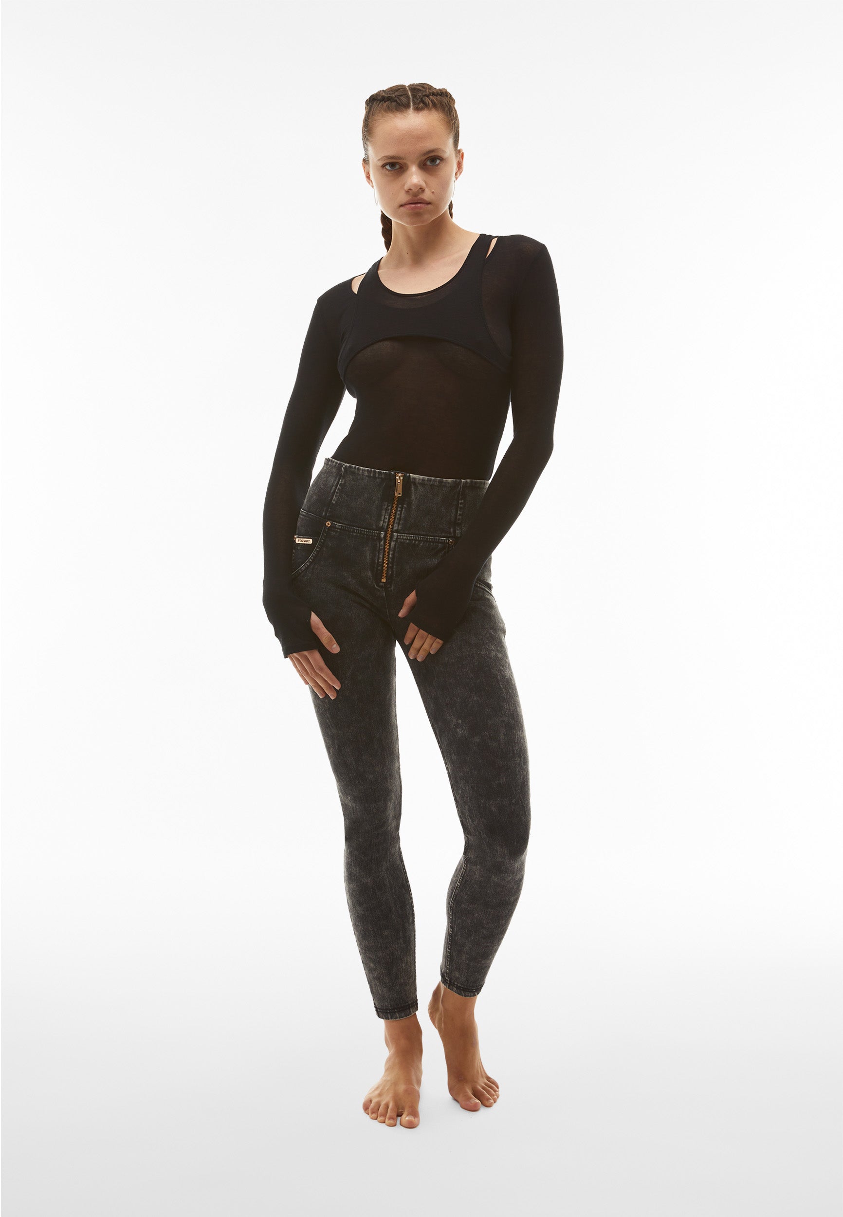 jean-freddy-wr-up-taille-haute-bull-denim-marble-wash image 2