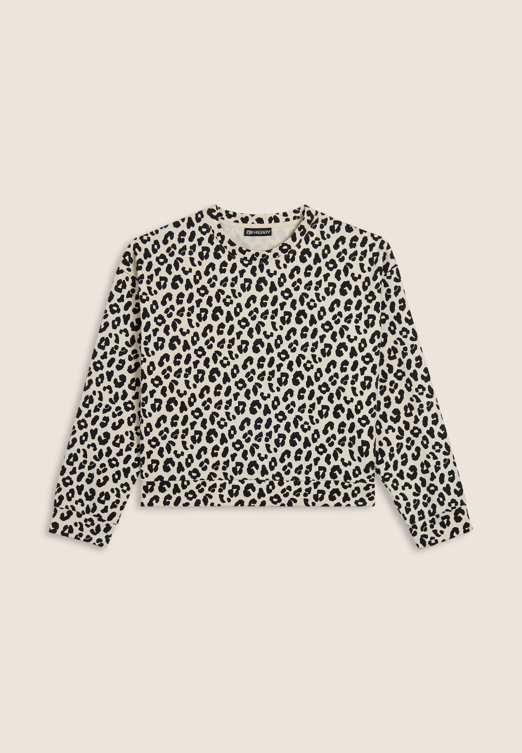 freddy-sweat-femme-l-opard-col-rond-cropped-imprim image 5