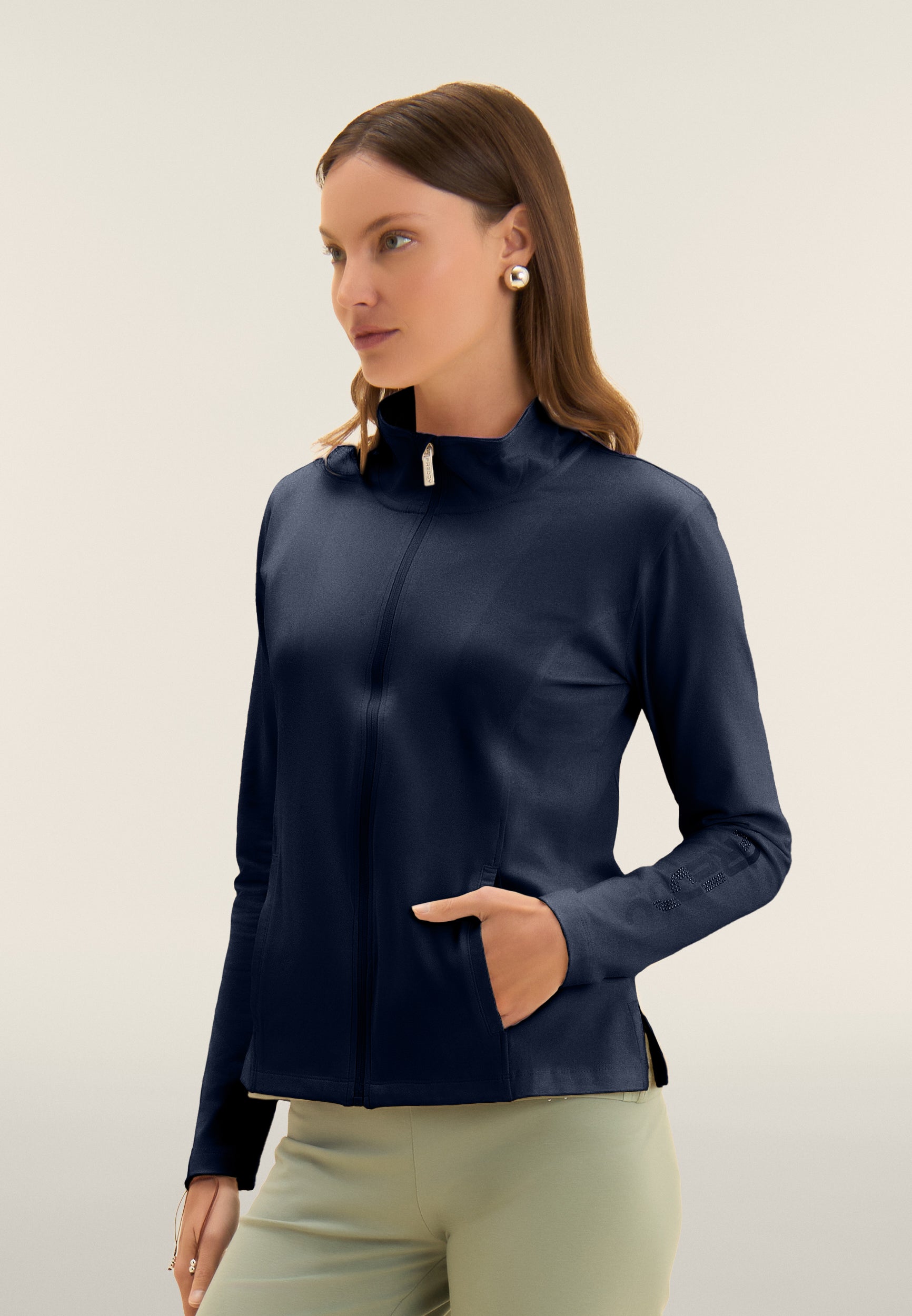 freddy-sweat-zipp-col-haut-felpa-femme-coton-logo-holographique image 8