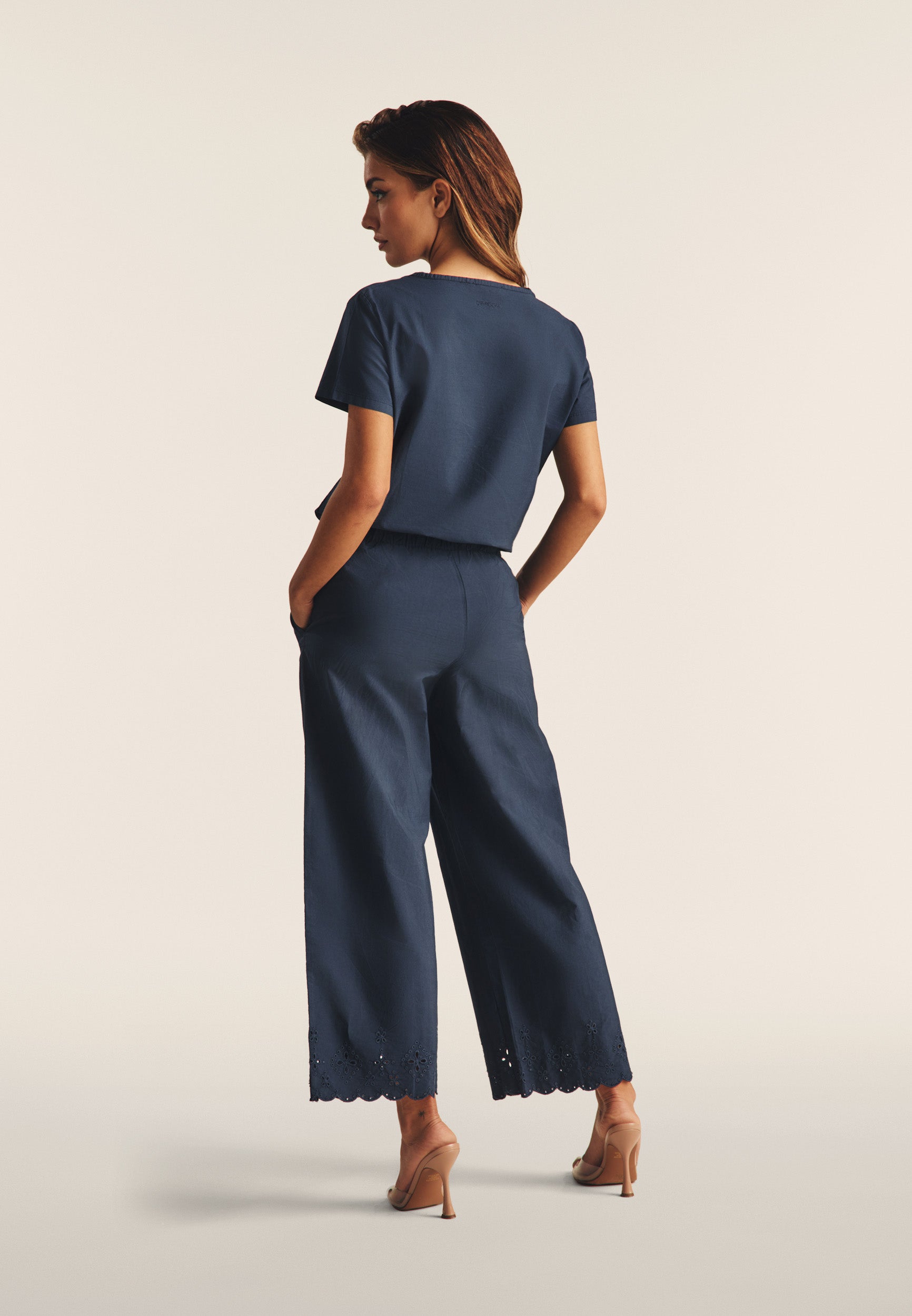 freddy-pantalon-femme-wide-leg-coton-7-8-broderie-sangallo image 2