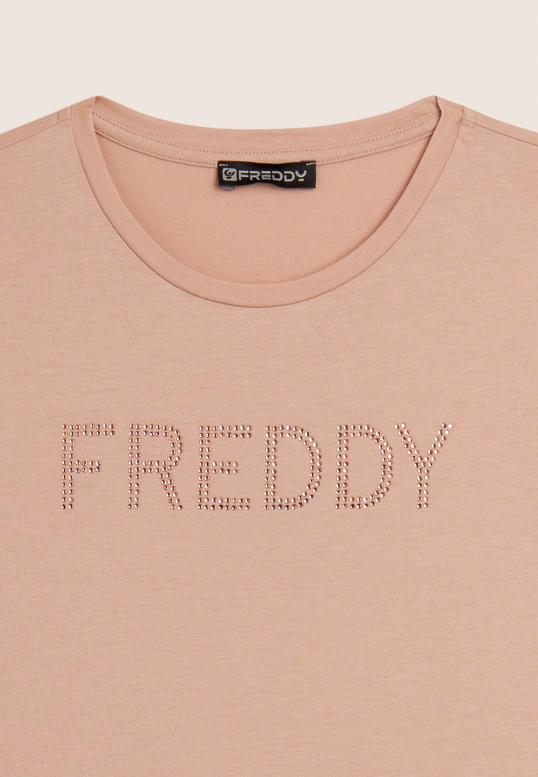 freddy-t-shirt-manches-courtes-logo-strass-coton-modal image 7