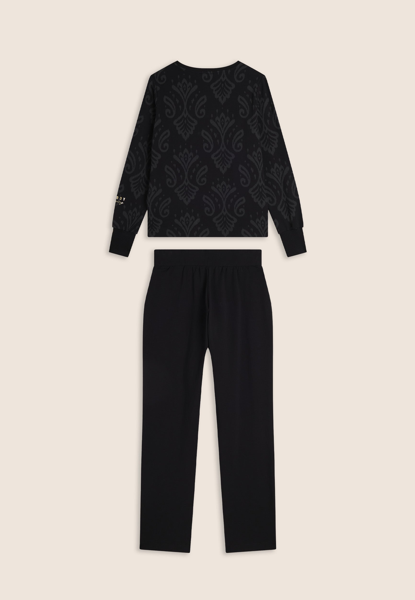 freddy-ensemble-femme-sweat-col-rond-pantalon-jersey-fleuri image 2
