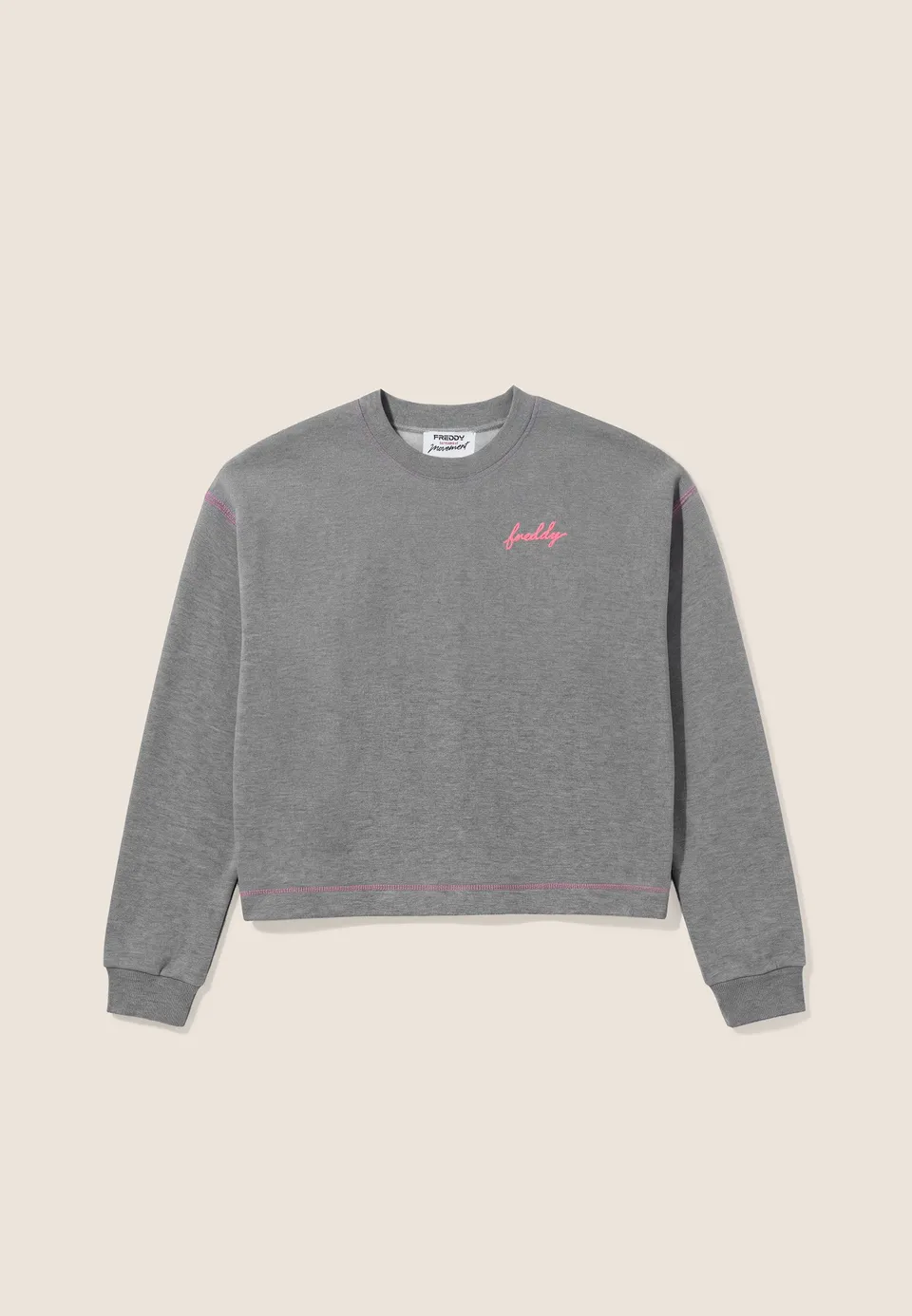 freddy-felpa-sweat-femme-col-rond-comfort-m-lange-d-tails-fluo image 1