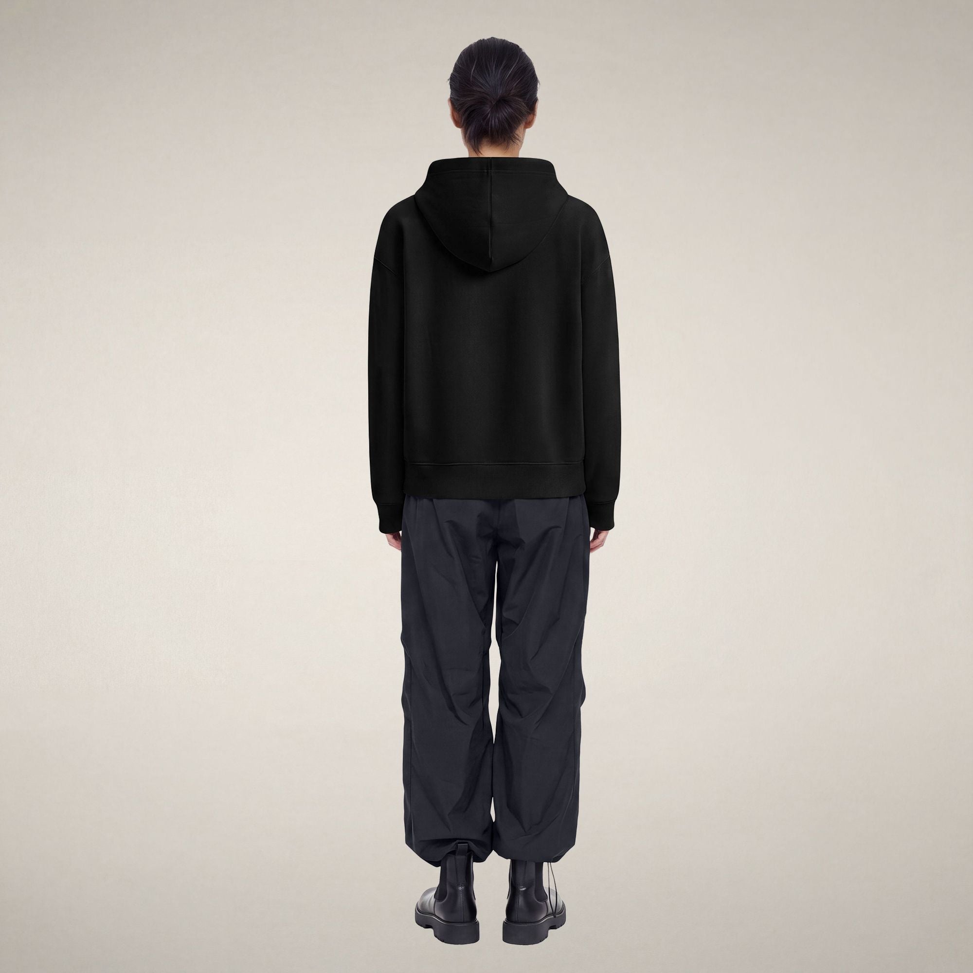save-the-duck-kiku-sweat-femme-zipp-capuche-noir image 2