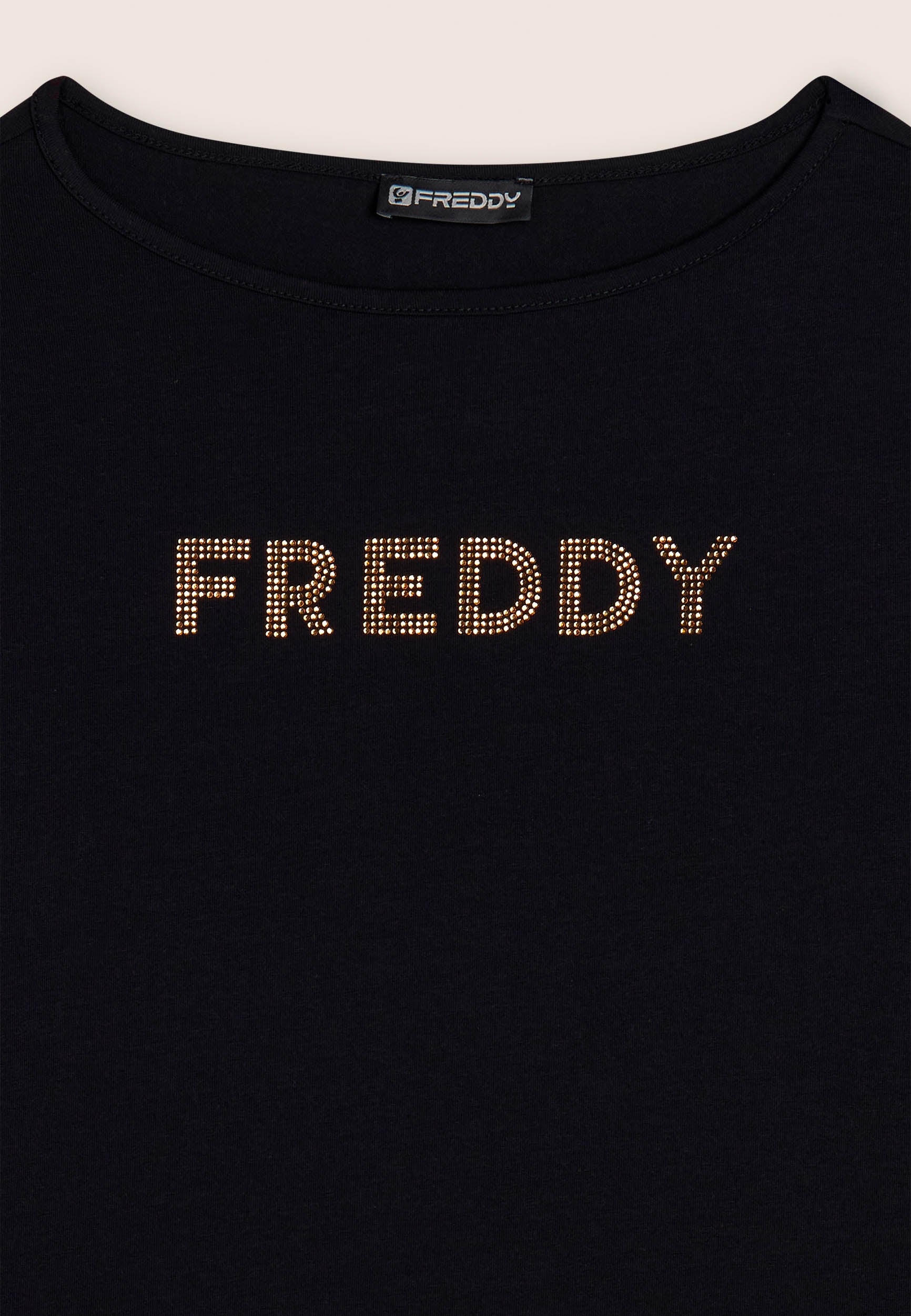 freddy-t-shirt-manches-longues-femme-jersey-logo-strass-dor-s image 6